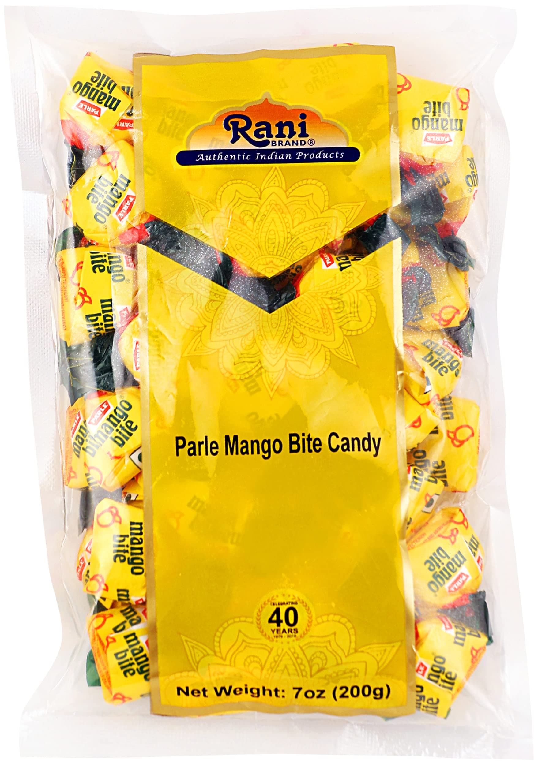 Rani Parle Mango Bite Candy 7oz (200g) Individually Wrapped ~ Indian Tasty Treats | Vegan | Gluten Friendly | NON-GMO | Indian Origin