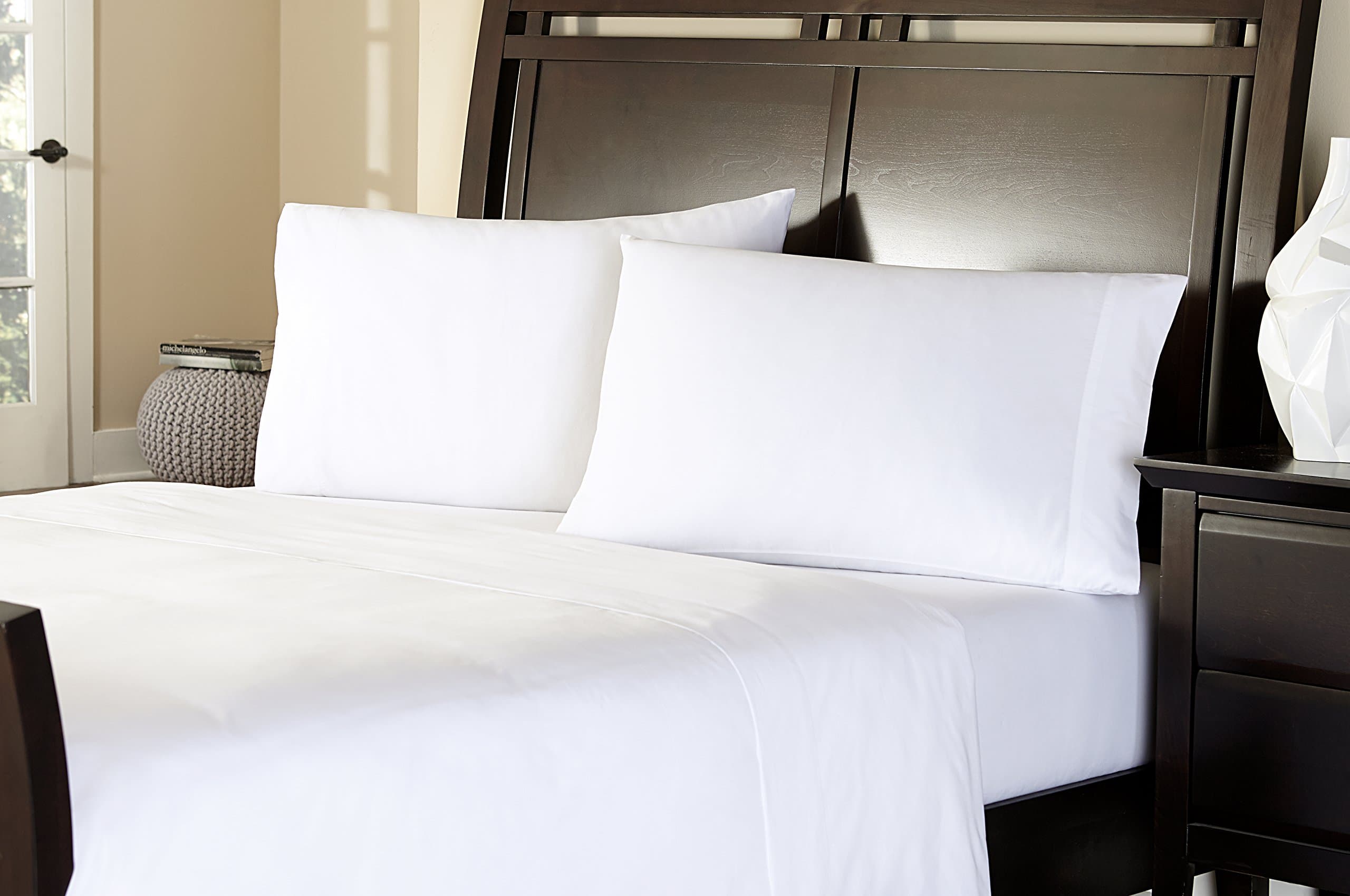 Amaze 310 Thread Count Ultimate Performance Cotton Sheet Set, Twin, White