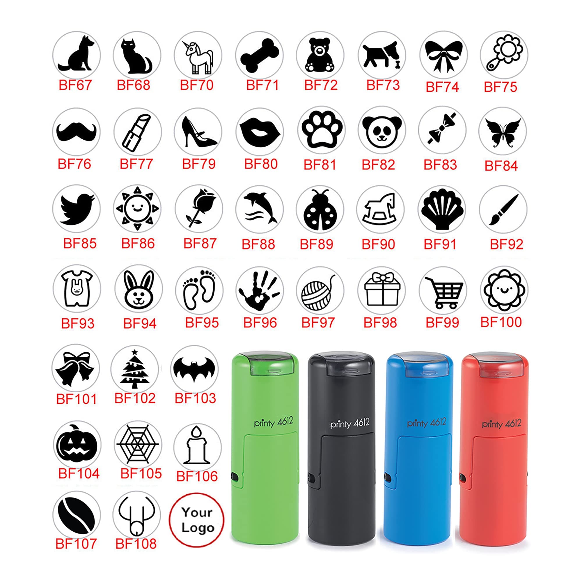 Custom Small Self Inking Stamp, Custom Loyalty Stamp - Choose from 15 Color Choices and 9 Stamp Device Colors