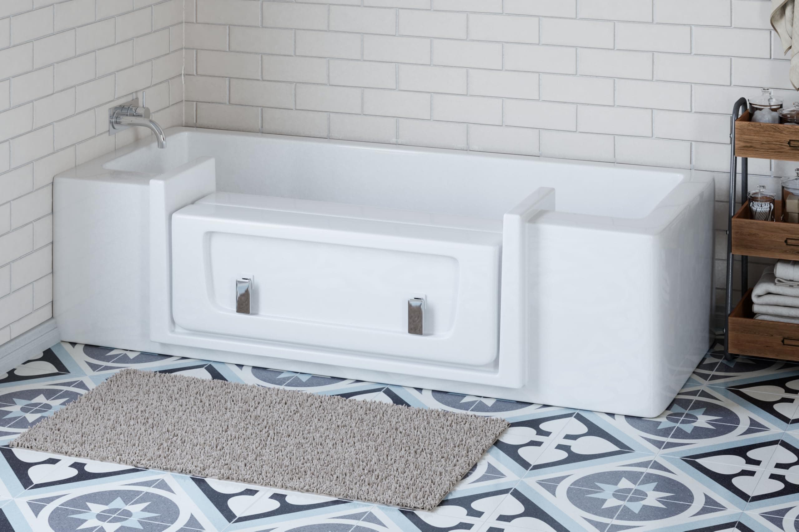 Full Convertible Accessibility Kit | Bath to Shower Conversion System for Senior Safety (Xtra-Deep)