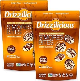 Mini Flavored Rice Cakes S'mores - Rice Crisps, Healthy Snack for Adults and Kids, Vegan, Gluten Free Snack, Allergen Free, Only 90 Calories Per 21 Pieces - 4 oz (Pack of 2)