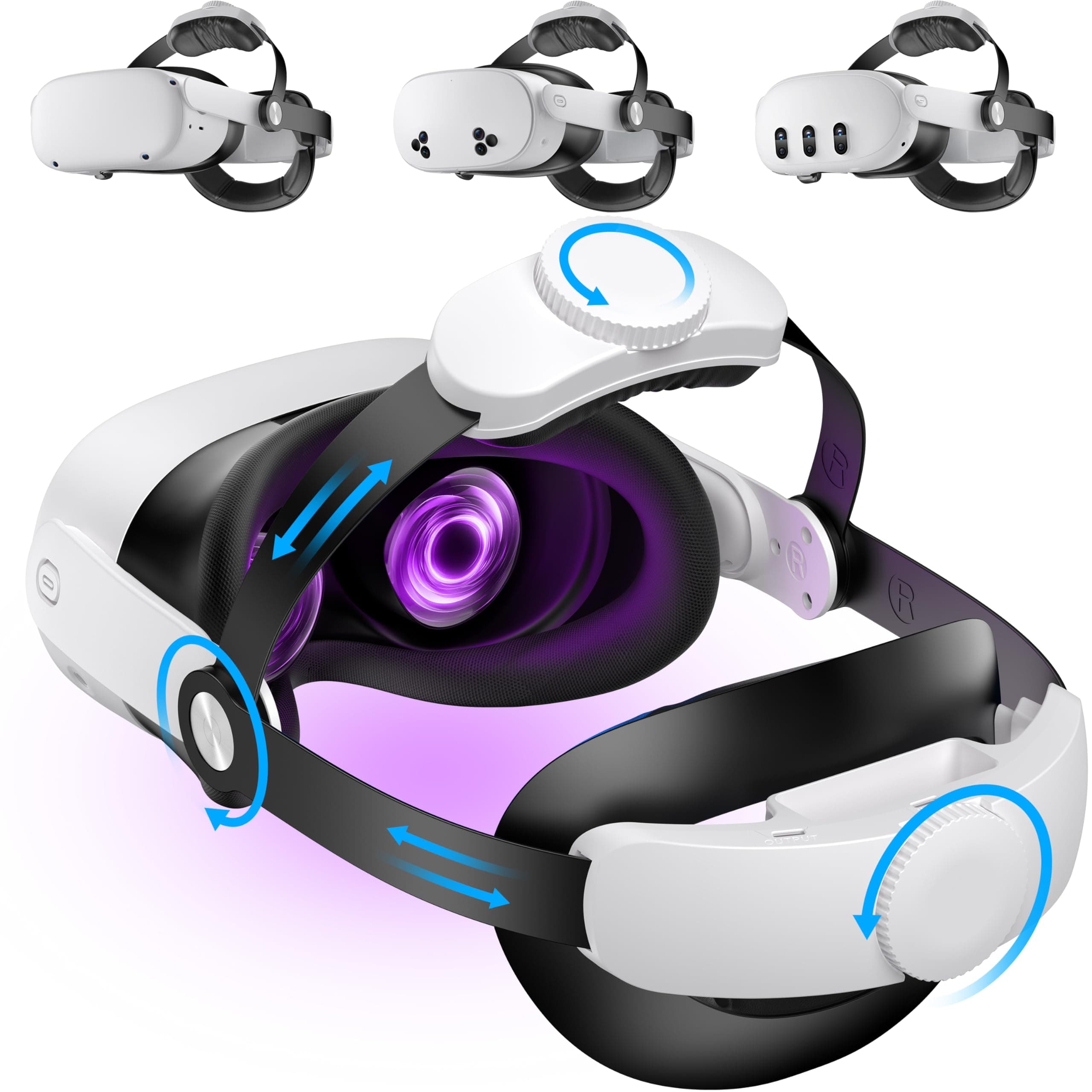 Lightweight Liftable Head Strap for Meta Quest 3/3S/Meta Quest 2,VR Headset Elite Strap Replacement for Oculus Quest 3/3S/2 Accessories,Pressure-Reduce Headstrap with All-Directional Adjust Wheel Knob