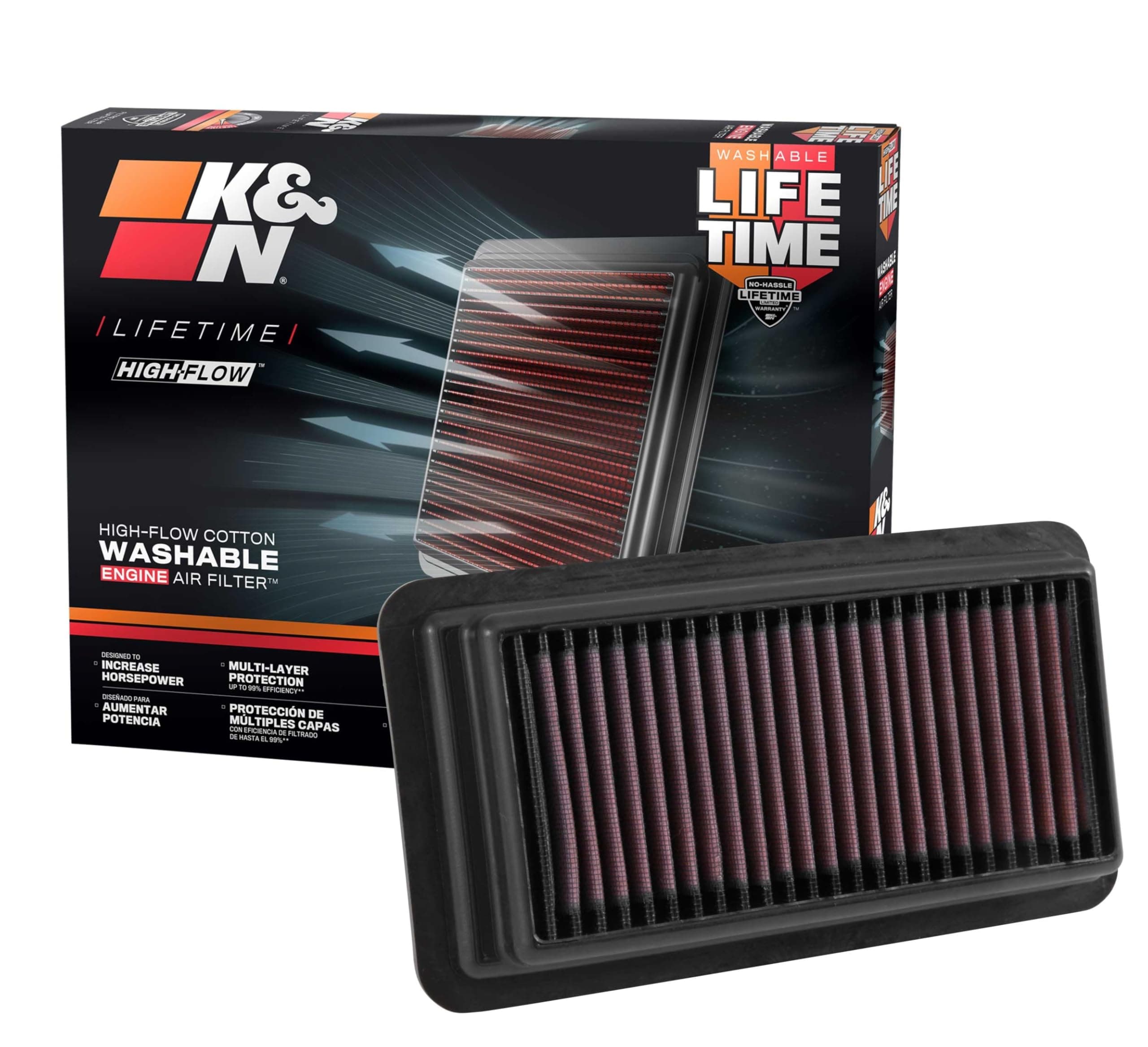 K&N Engine Air Filter: High Performance, Premium, Washable, Replacement Car Air Filter: Compatible With 2014-2019 Honda (Civic L4 1.5L), 33-5044