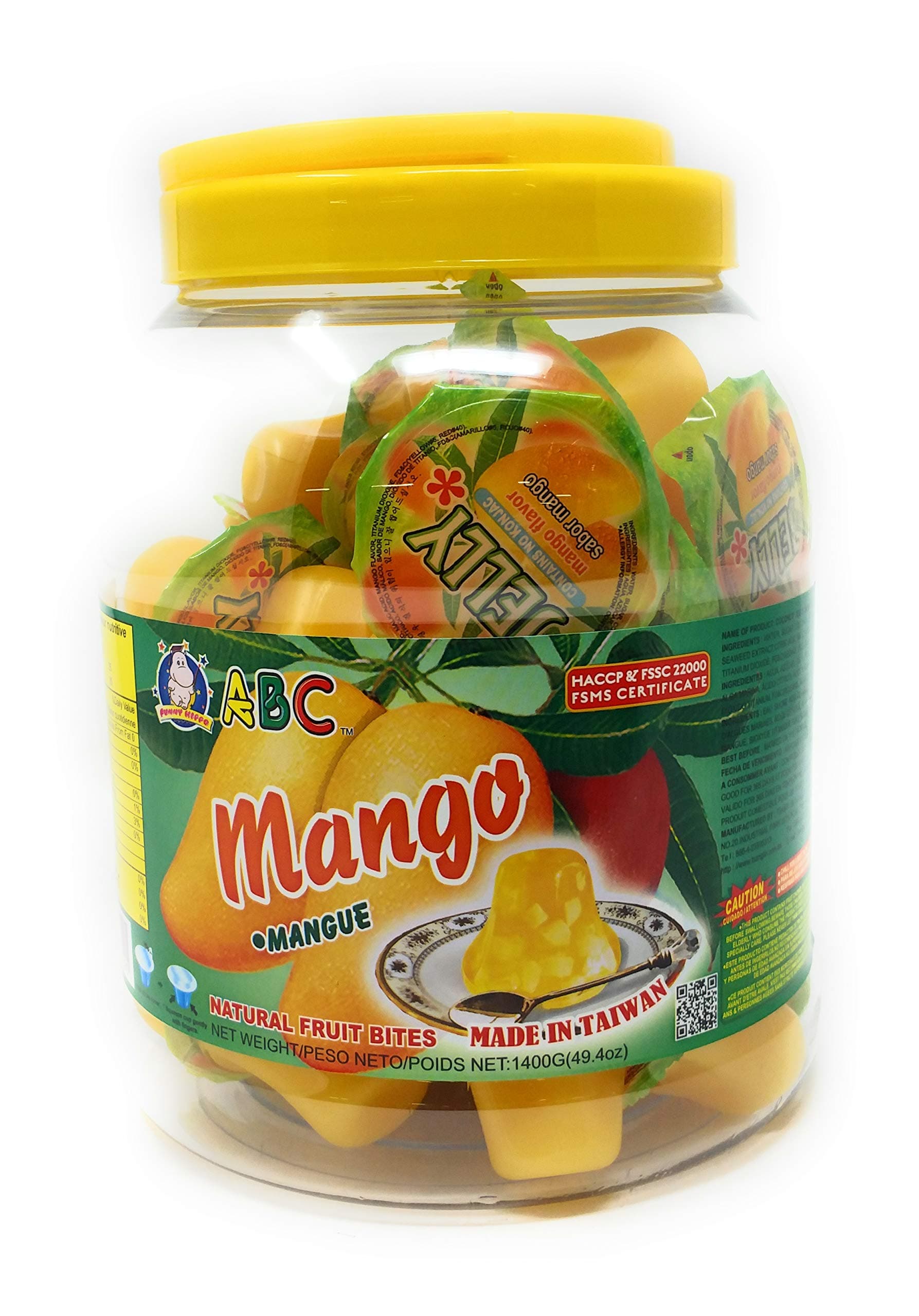 Funny Hippo ABC Mango Natural Fruit Bites, Net Wt 1400g (49.4oz) 35 Servings