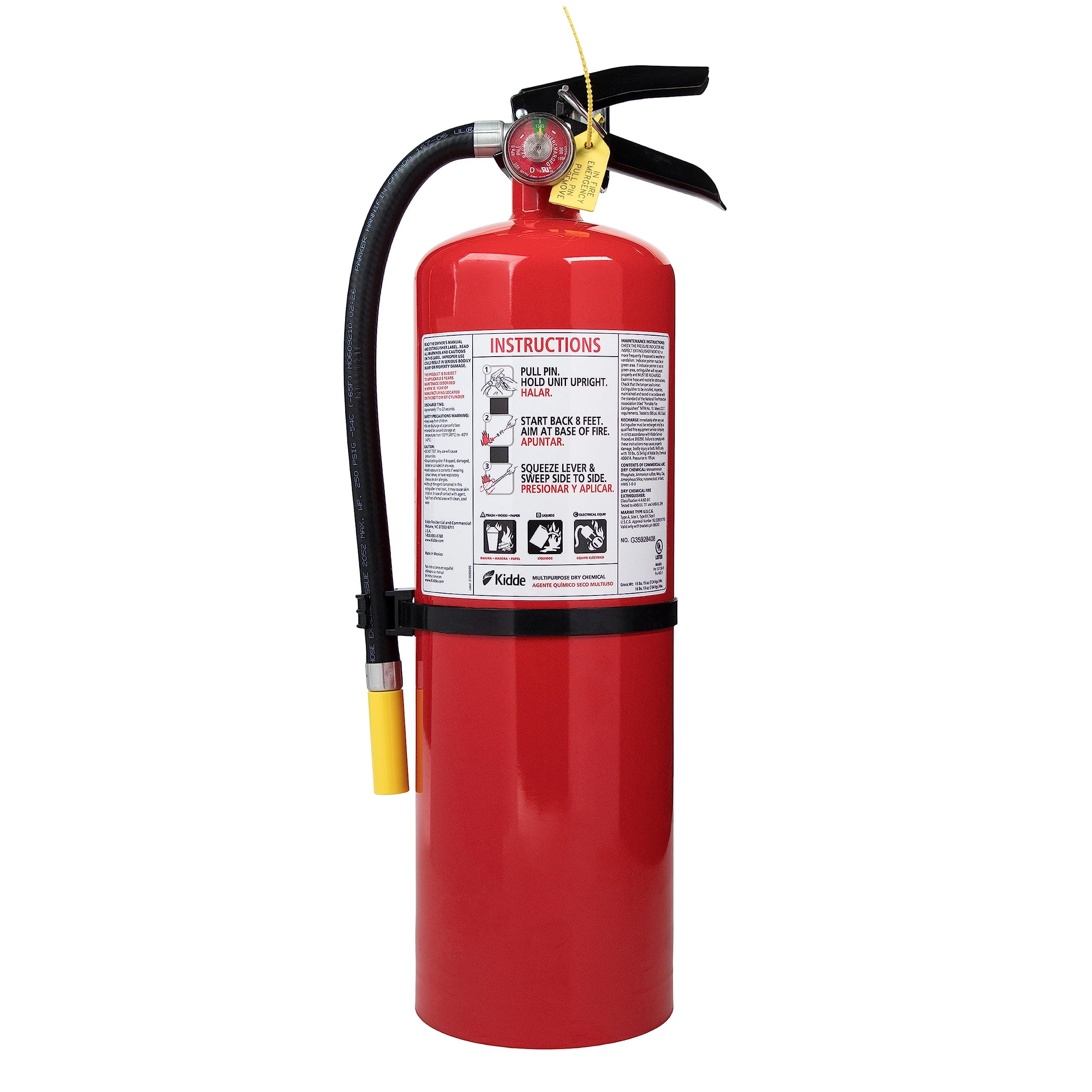 Kidde 10 TCM-9 Pro 460 Fire Extinguisher, Red