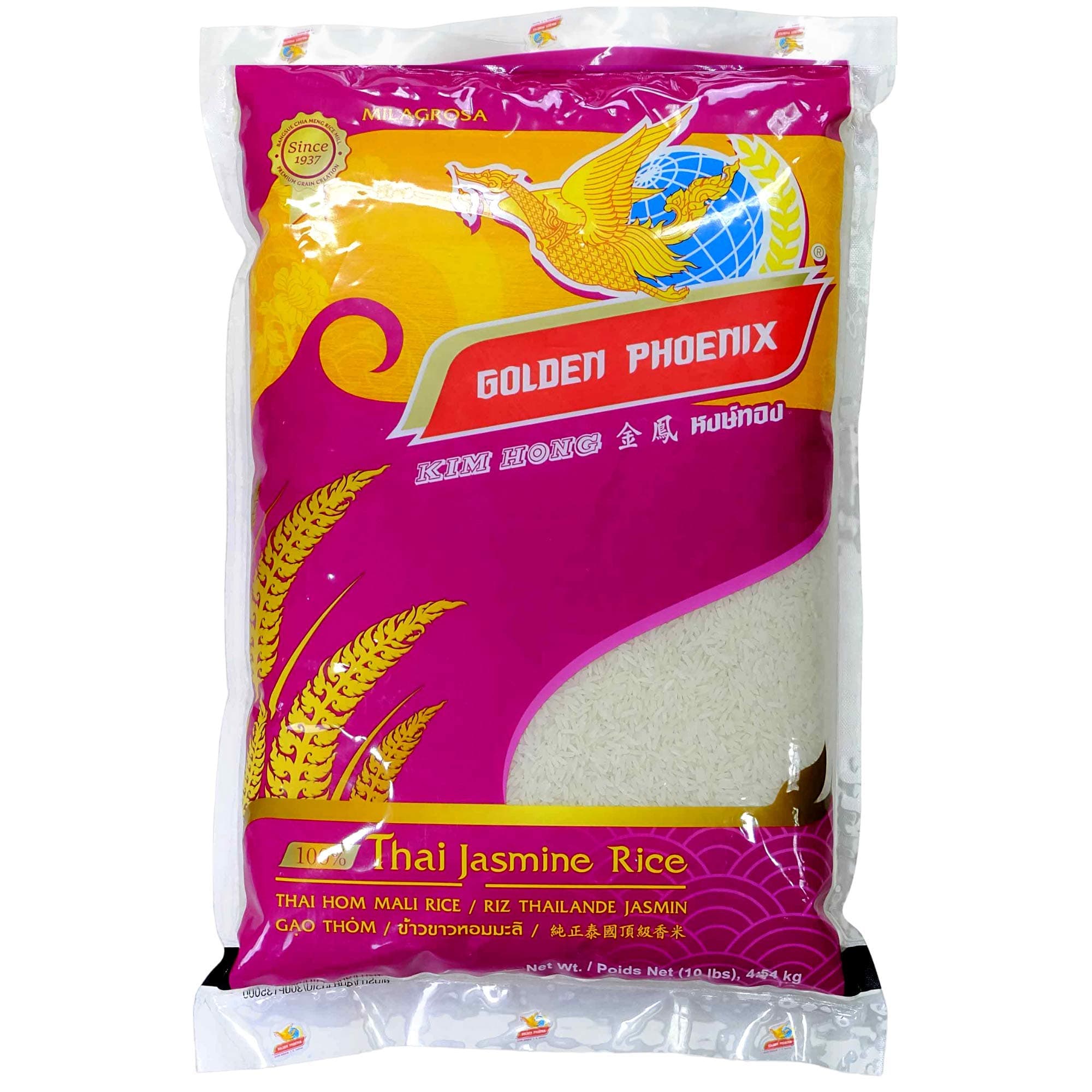 Golden Phoenix Pure Jasmine Rice (100% Thai Jasmine), 10 Pound