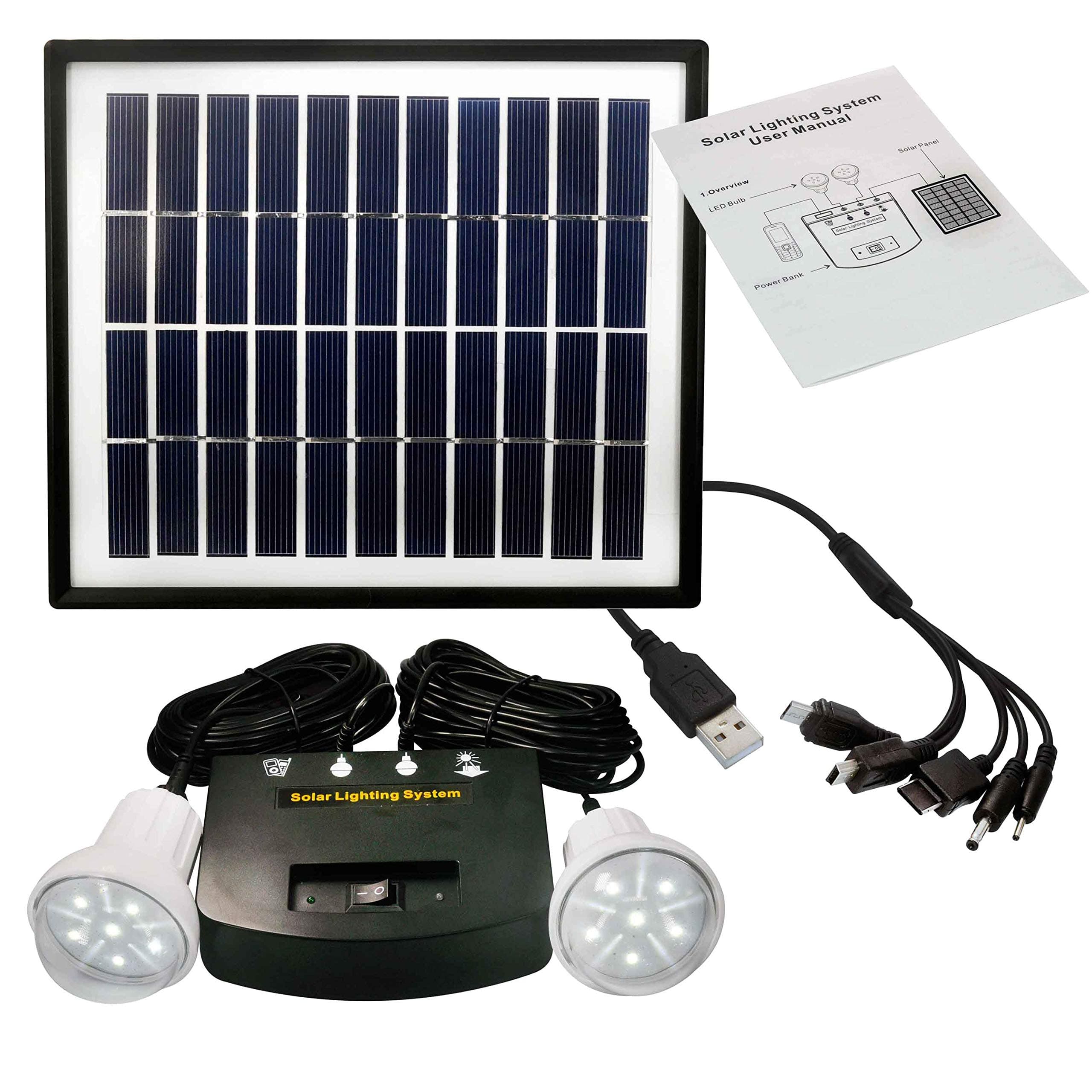 4W Solar Kit with 2 LED Lights Solar Home Lighting System
