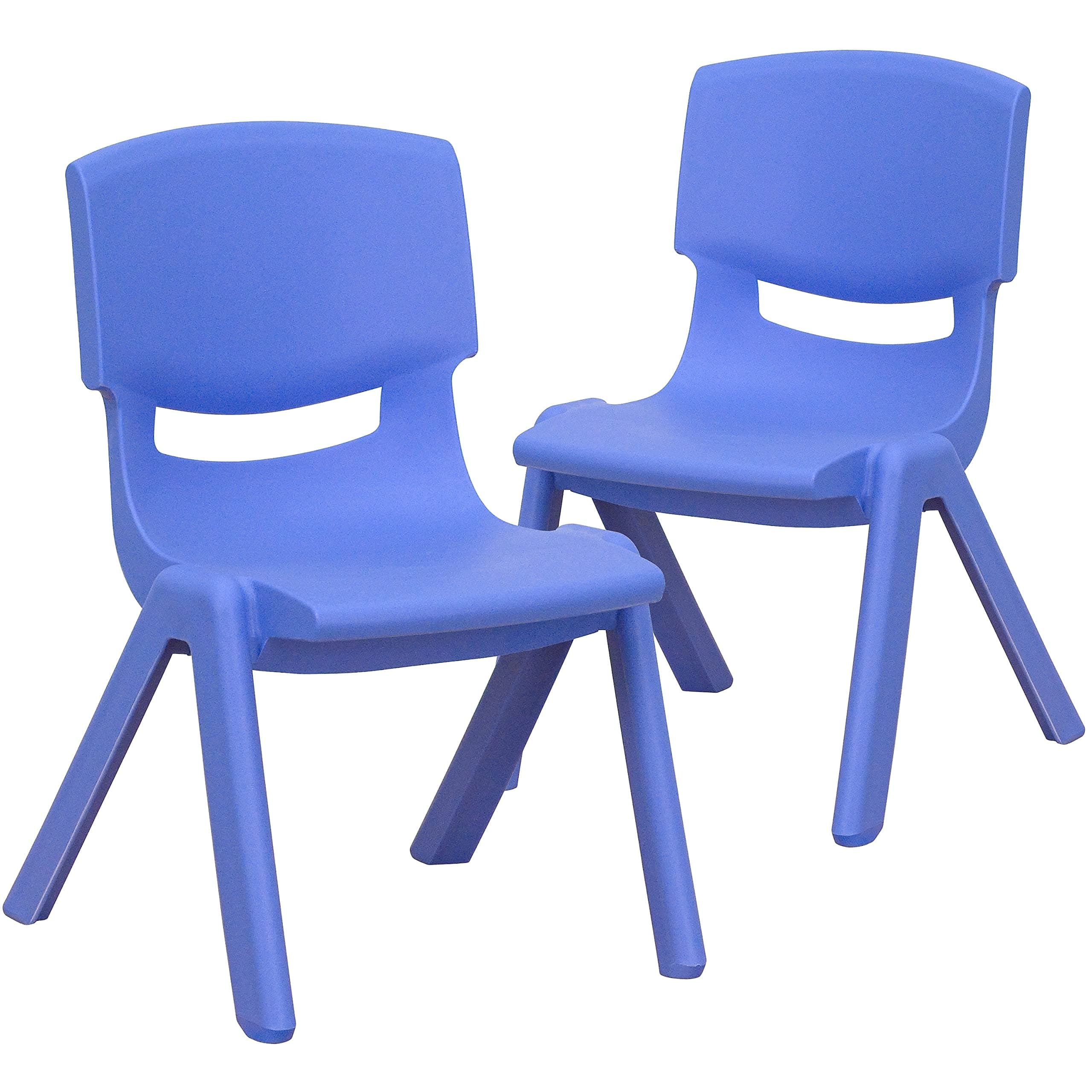 Whitney 2 Pack Blue Plastic Stackable School Chair with 10.5'' Seat Height