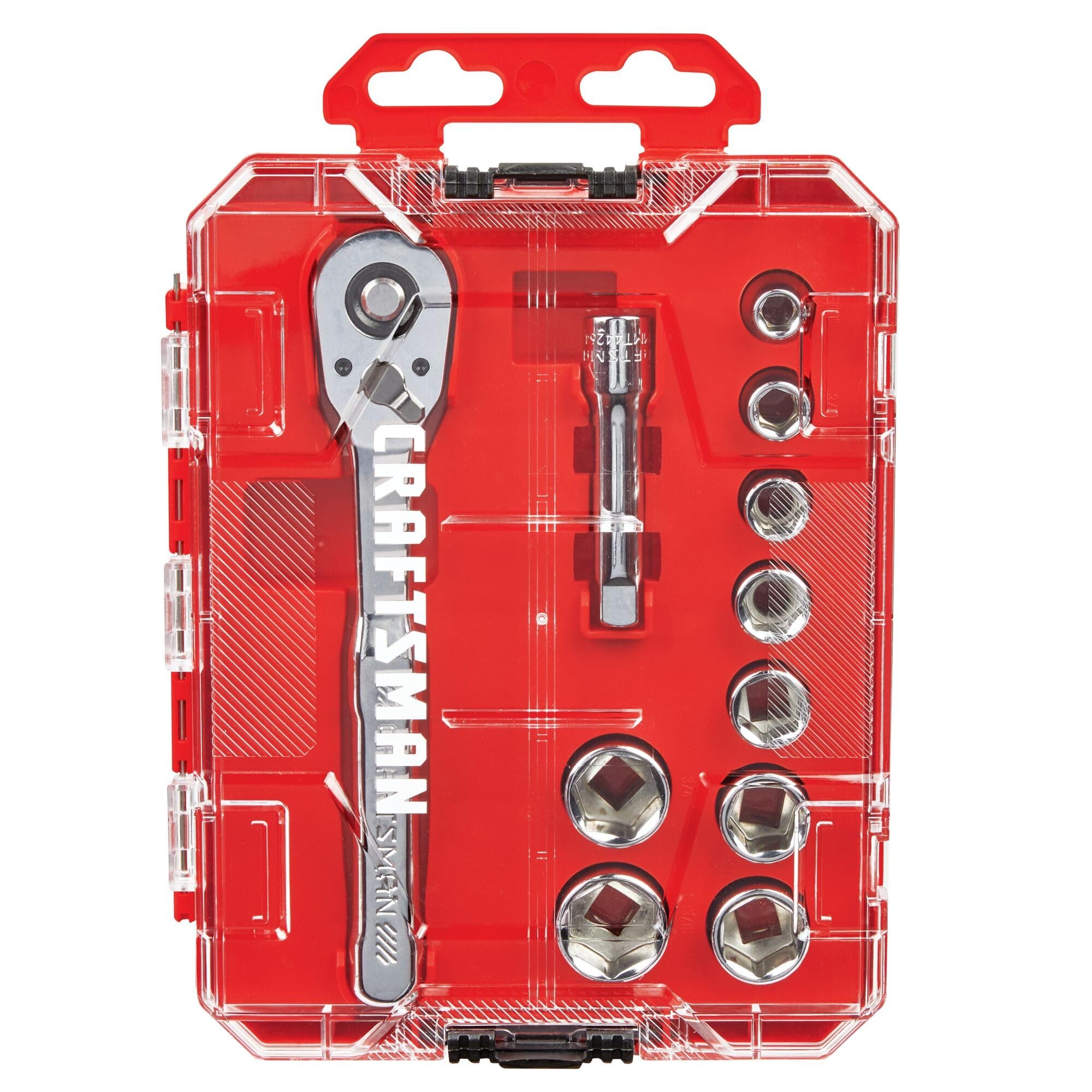 11-Piece Socket Set, Metric, 3/8 Inch Drive, Low Profile Ratchet (CMMT12127)