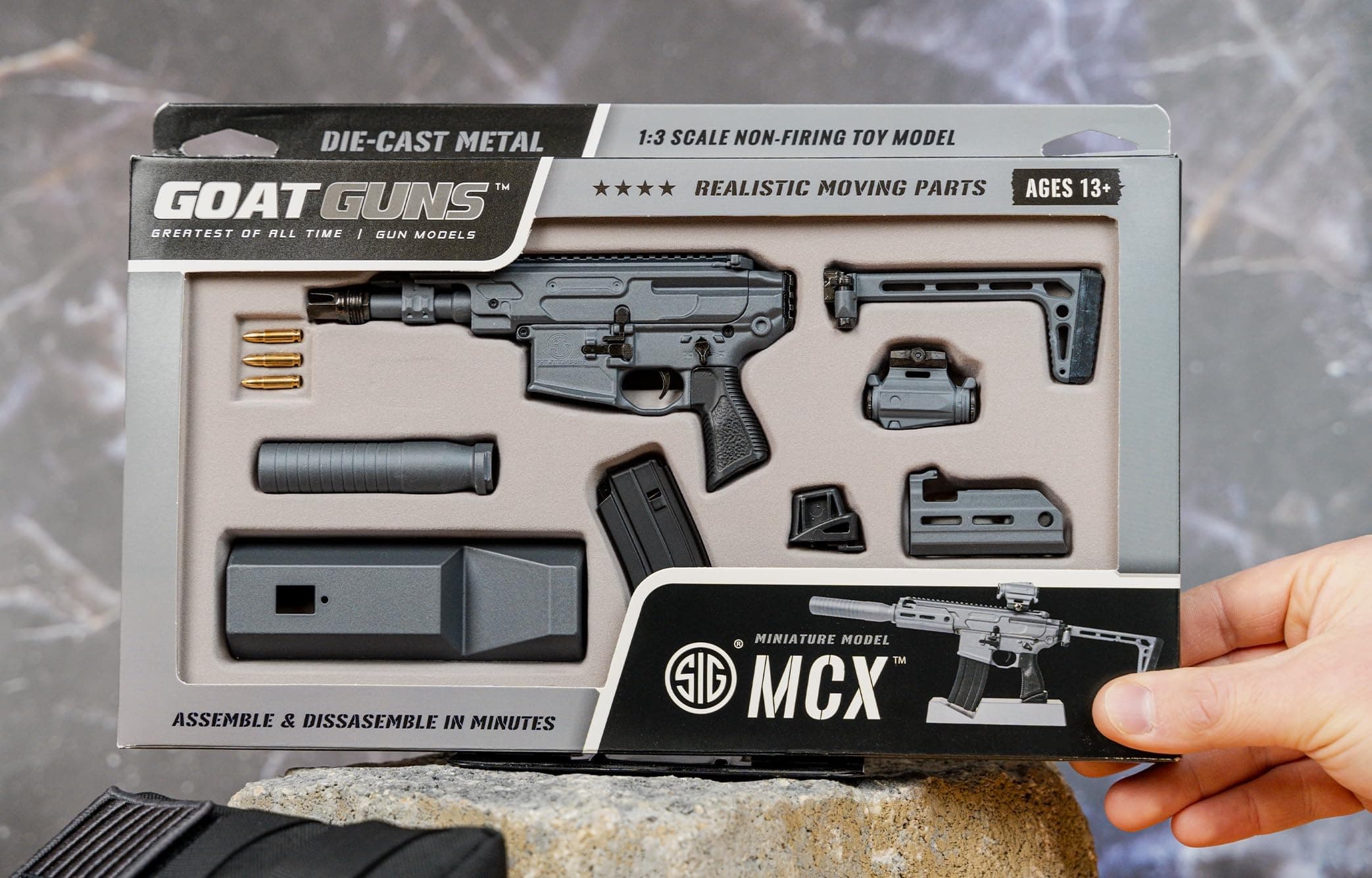 Miniature SIG MCX Model Grey | 1:3 Scale Die Cast Metal Build Kit