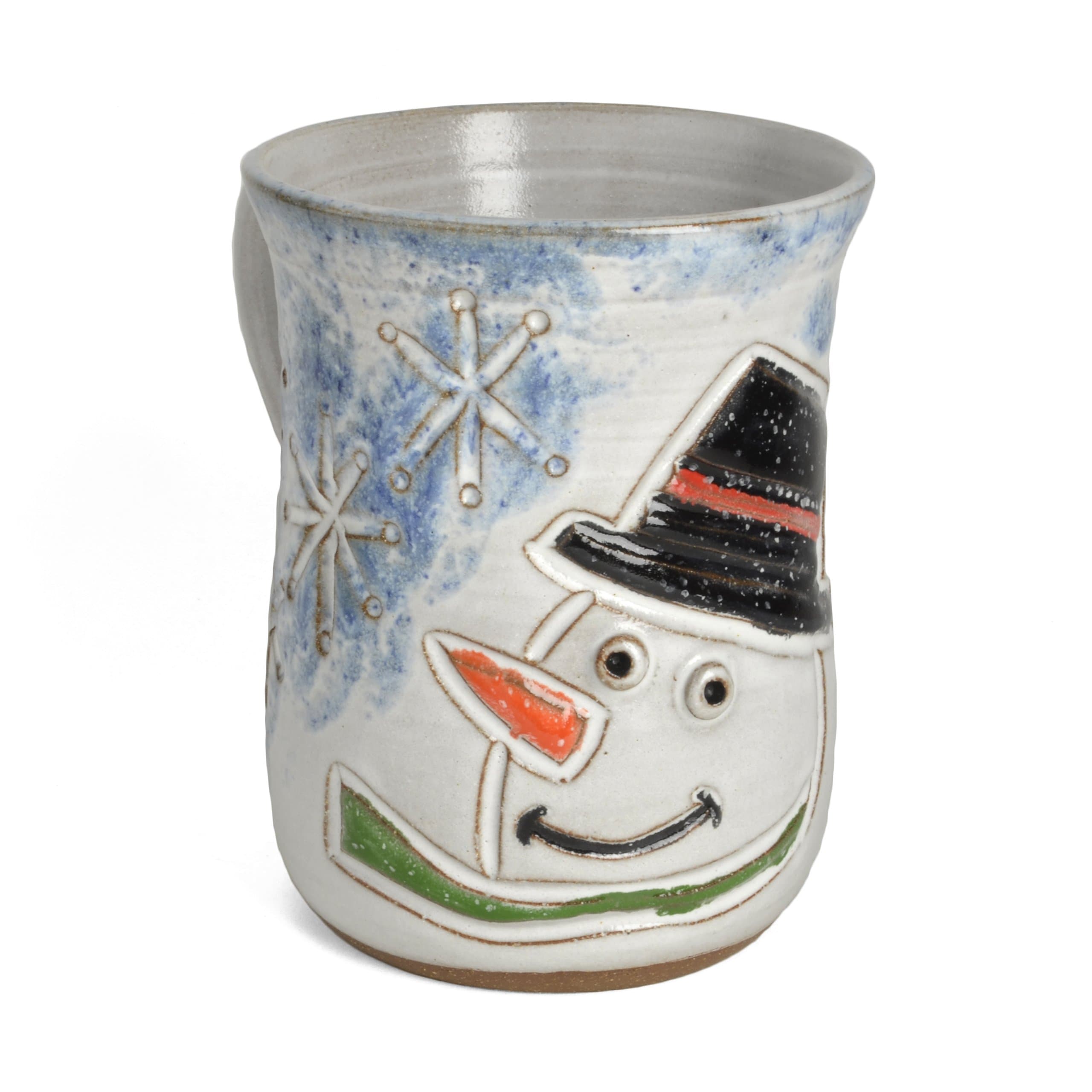 MudWorks Pottery Carved Snowman Mug