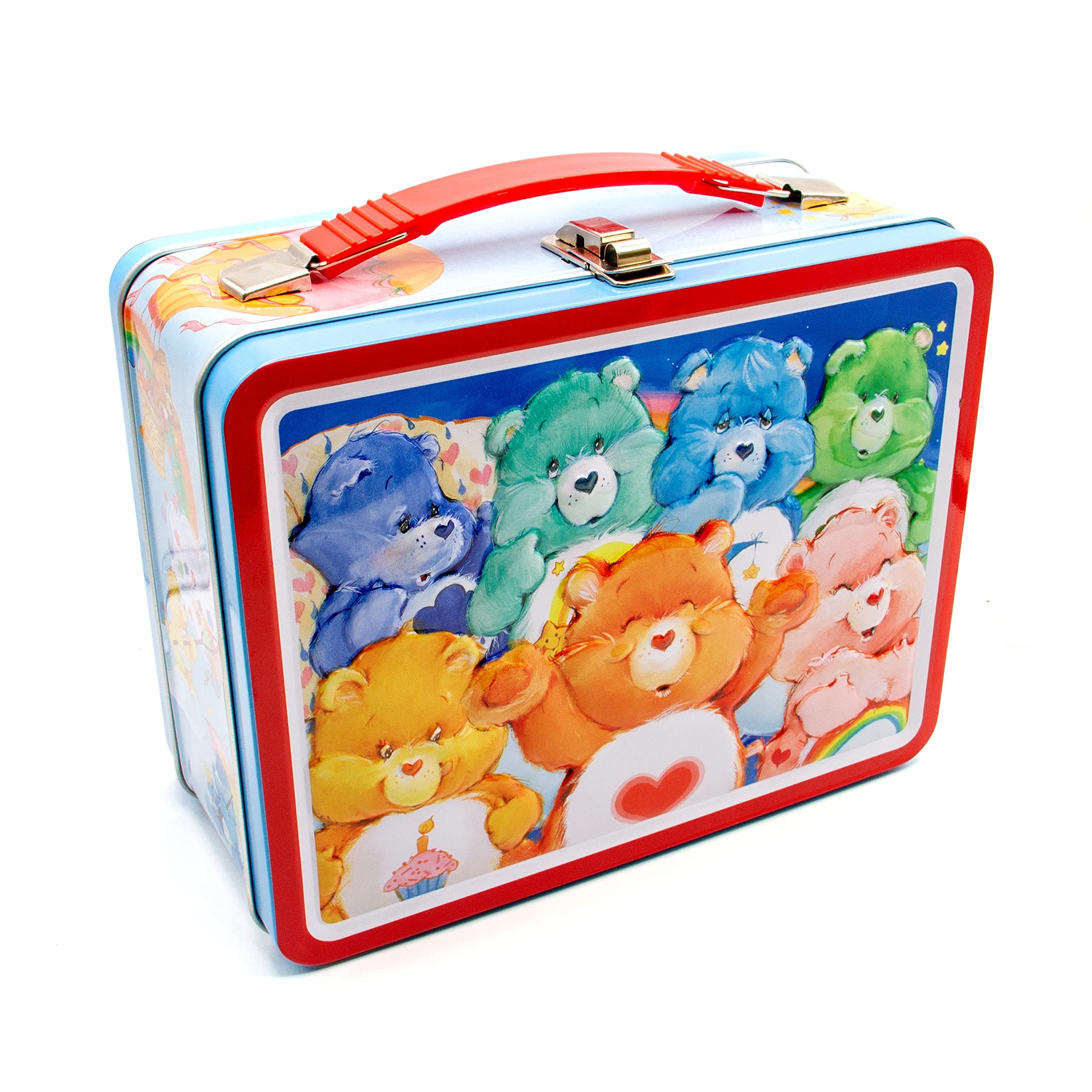 AQUARIUSCare Bears Fun Box - Sturdy Tin Storage Box with Plastic Handle & Embossed Front Cover - Officially Licensed Care Bears Merchandise & Collectible Gifts