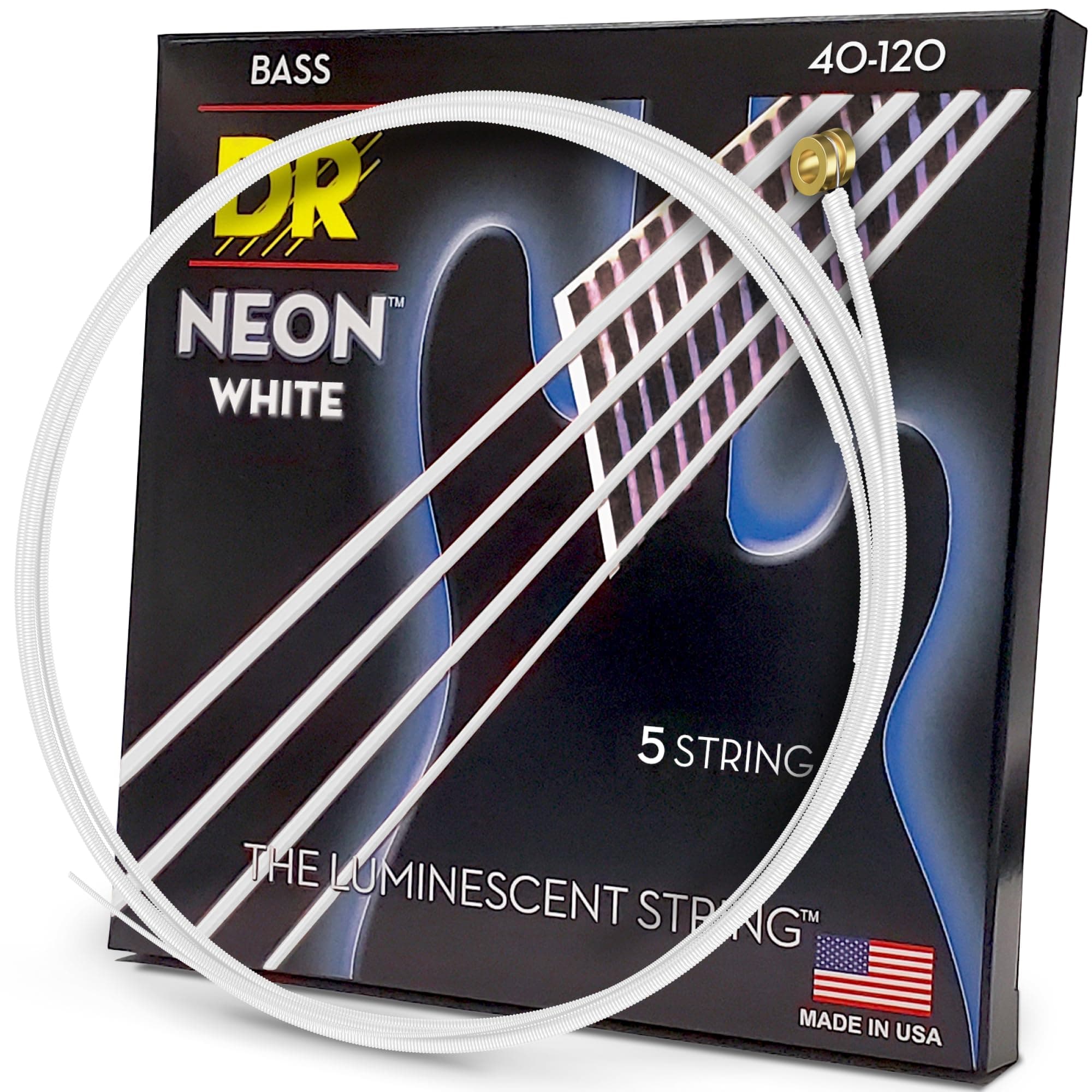 DR NEON W nwb 5–40 HiDef Bass String White