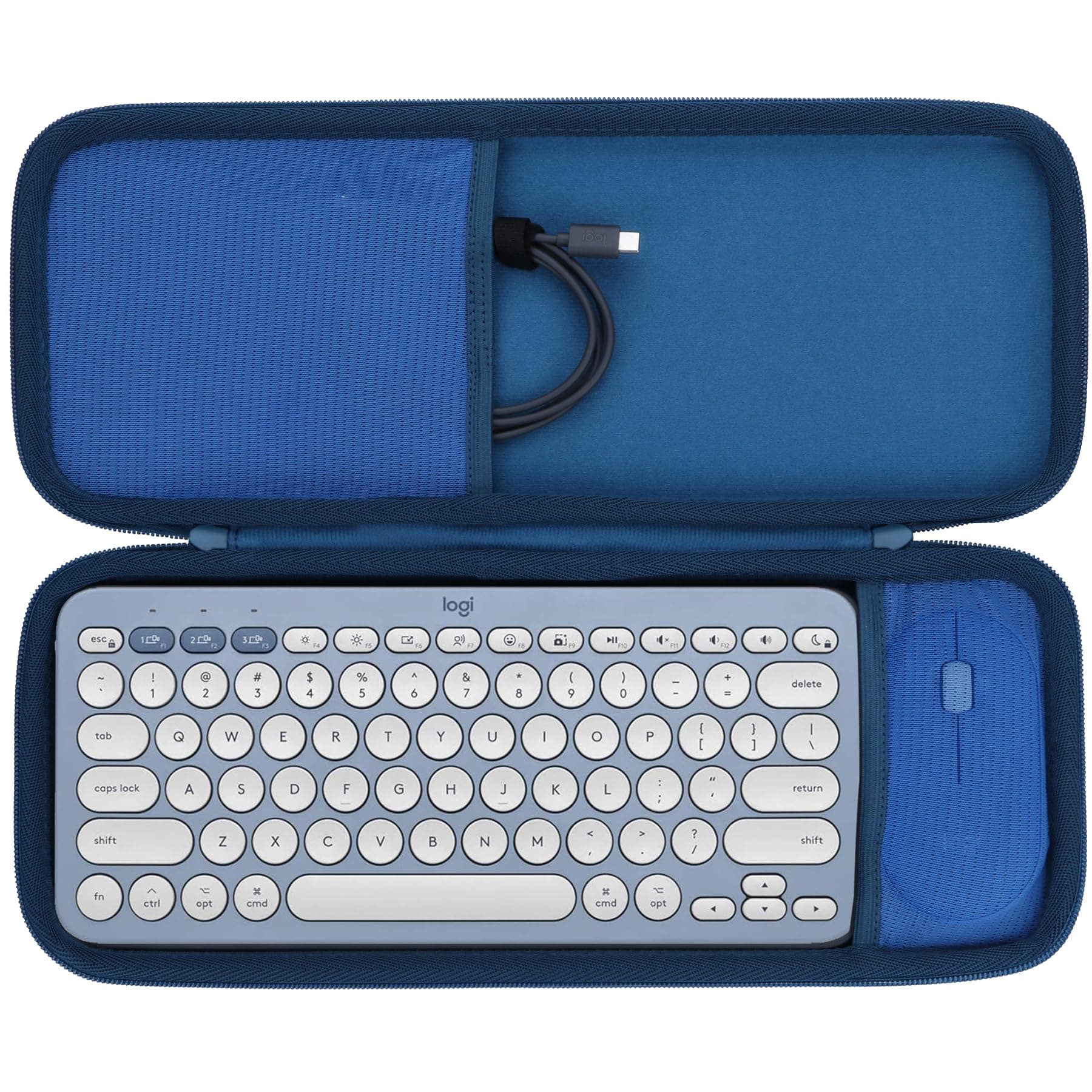 Lebakort Hard Carry Case Compatible with Logitech Pebble Keys 2 Combo K380s K380 Wireless Keyboard + M350 Pebble Mouse Combo (Blue Case)