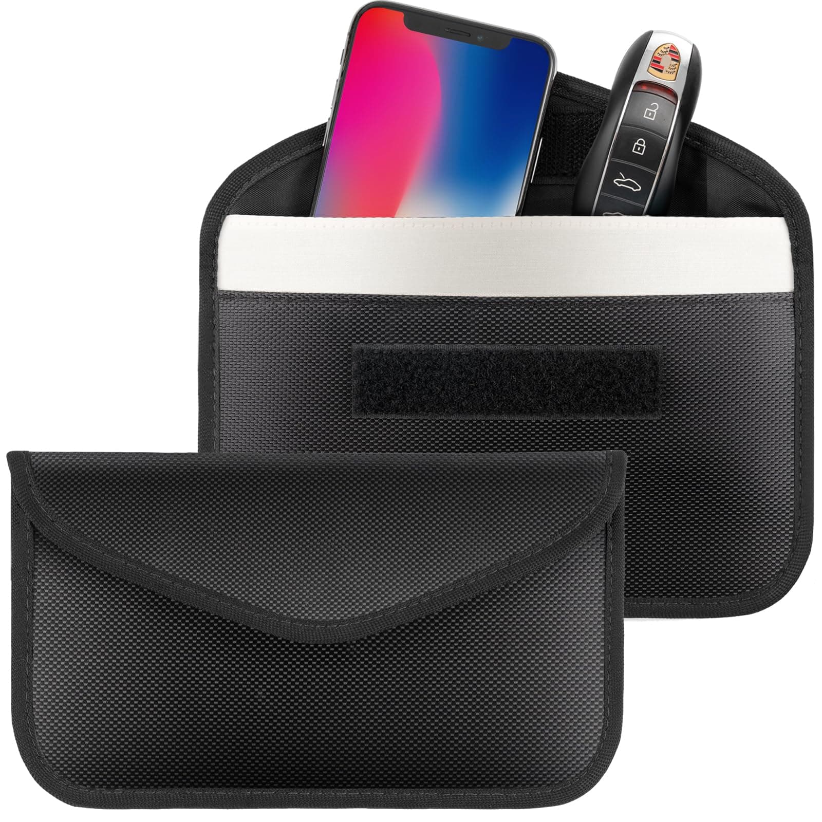 Large Faraday Key Fob Protector,Tuulin RFID Blocking Faraday Bag Cell Phone,Farday Cage Signal Blocker, Cell Phone Key Fob Protector