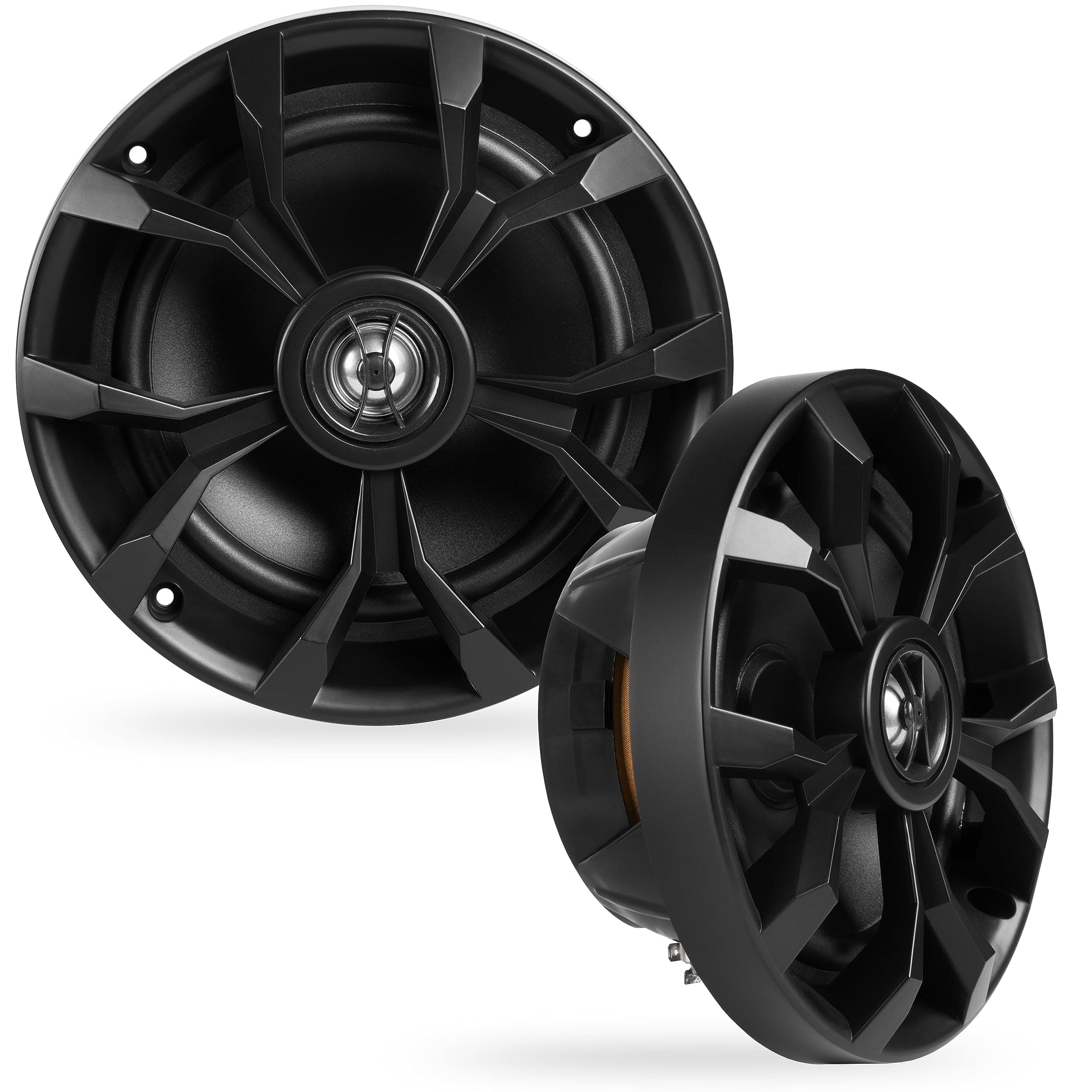 BBMS65B 400W Peak (200W RMS) 6.5" 2-Way Black Coaxial Marine Speakers for Boats/ATV/UTV/SxS/Powersport