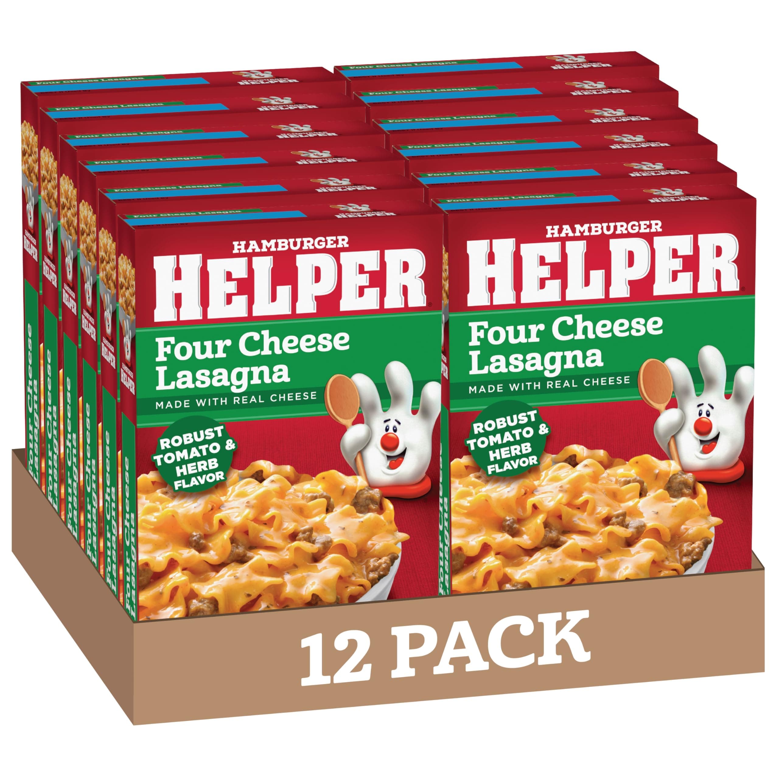 Hamburger Helper Four Cheese Lasagna, 5.5 Ounces, 12 per Case.