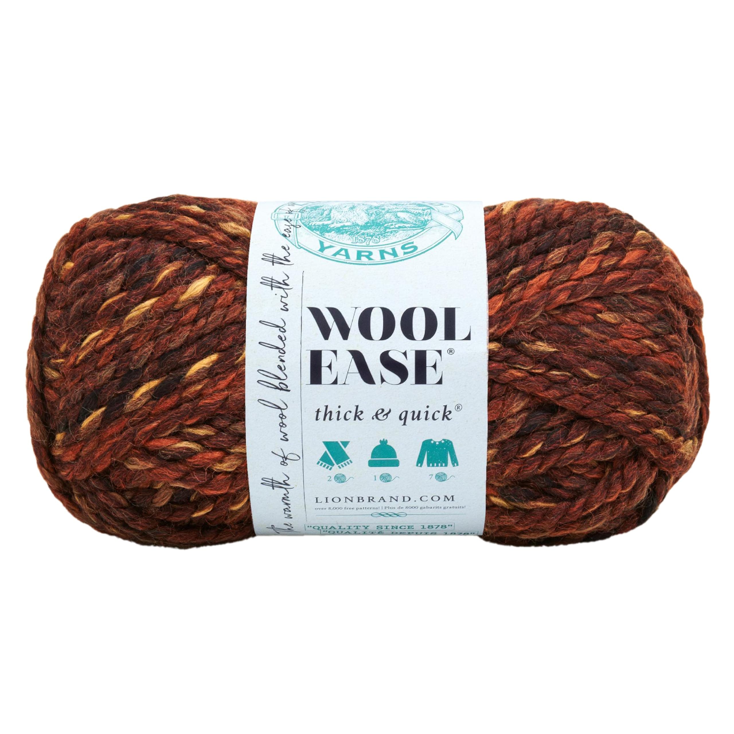 Lion Brand Yarn Wool-Ease Thick & Quick Yarn, Soft and Bulky Yarn for Knitting, Crocheting, and Crafting, 1 Skein, Sequoia