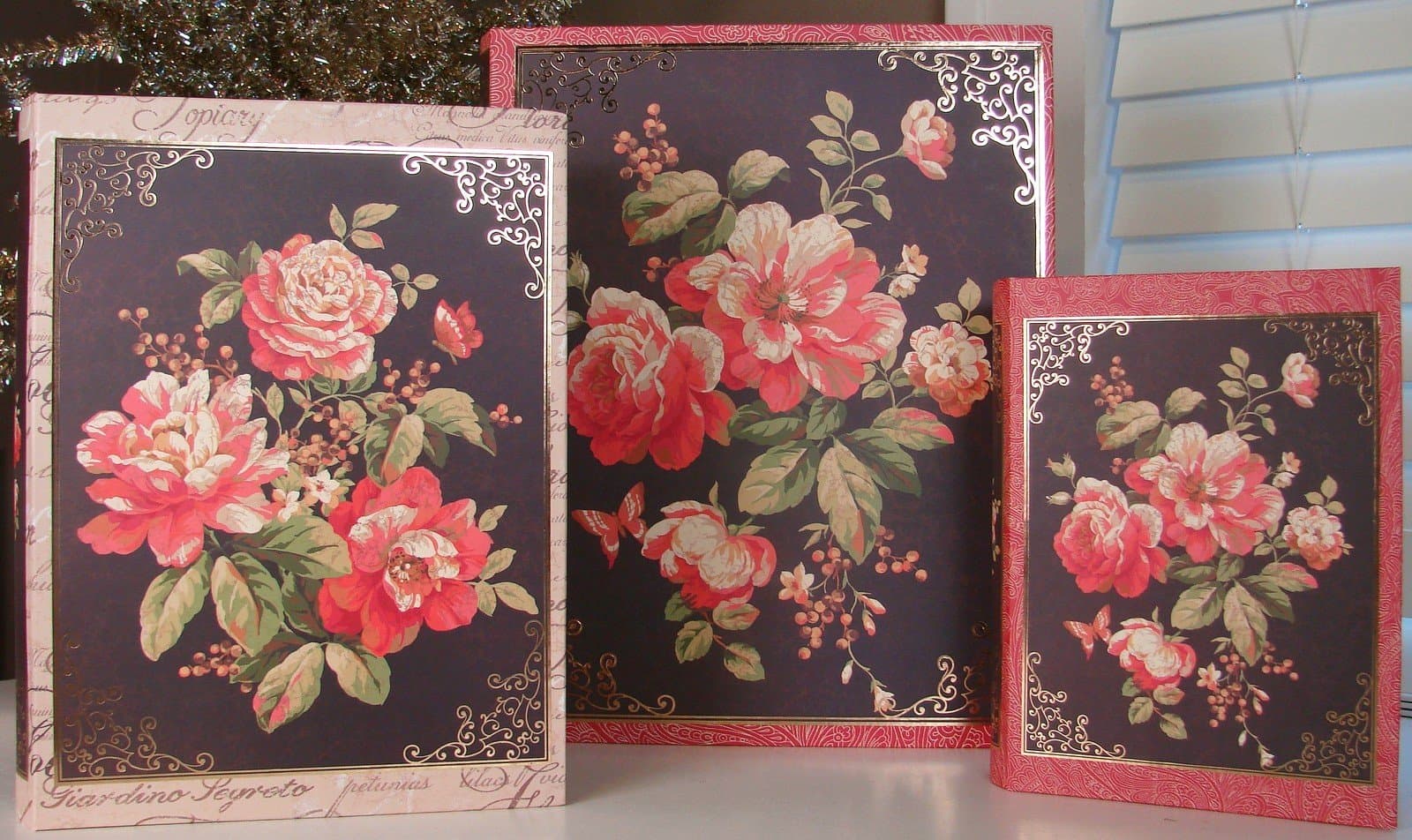 Raymond Waites Nesting Book Box Set, 3 Graduated Decorative Storage Boxes