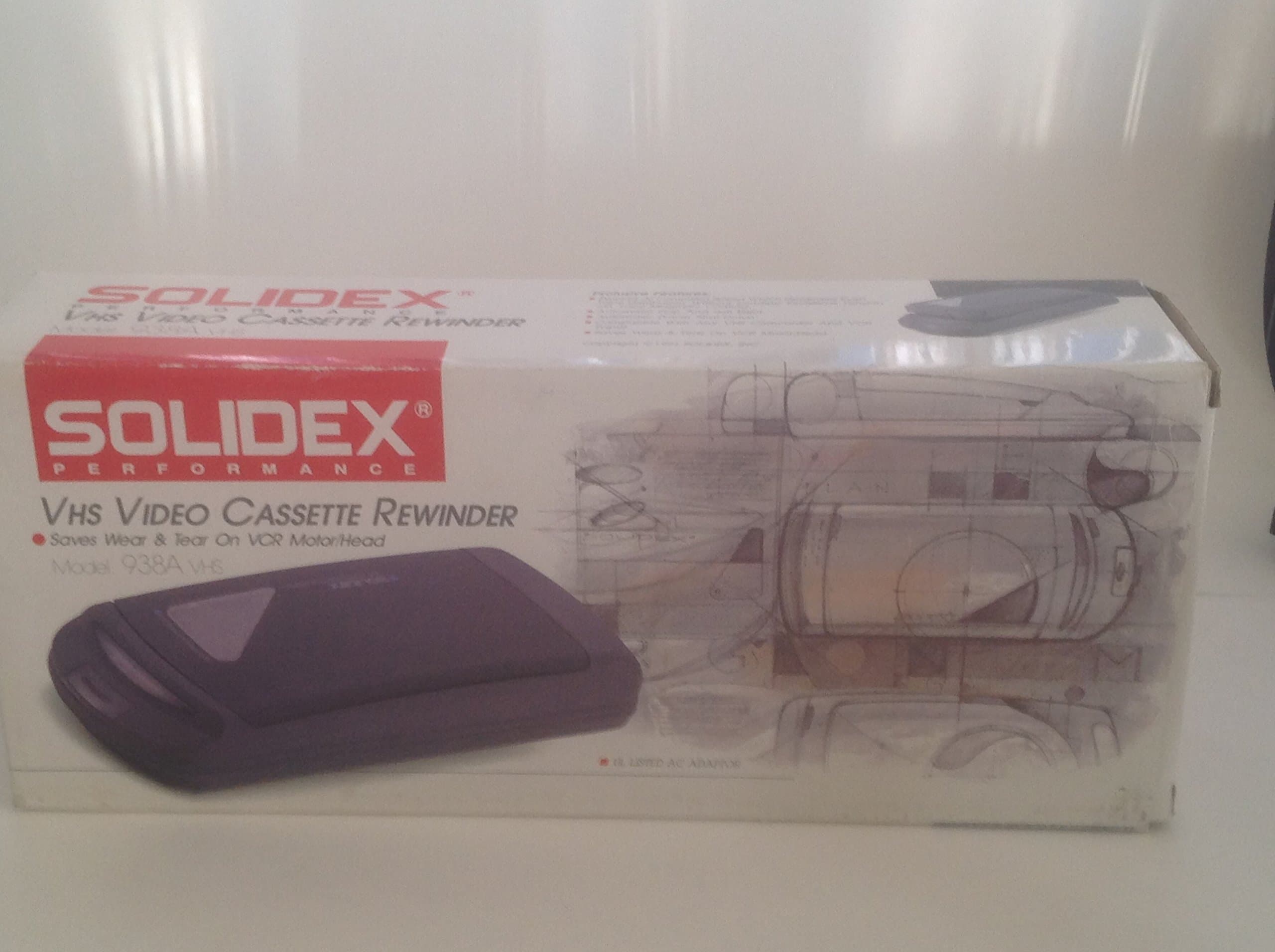 Solidex VHS Video Cassette Rewinder 938a