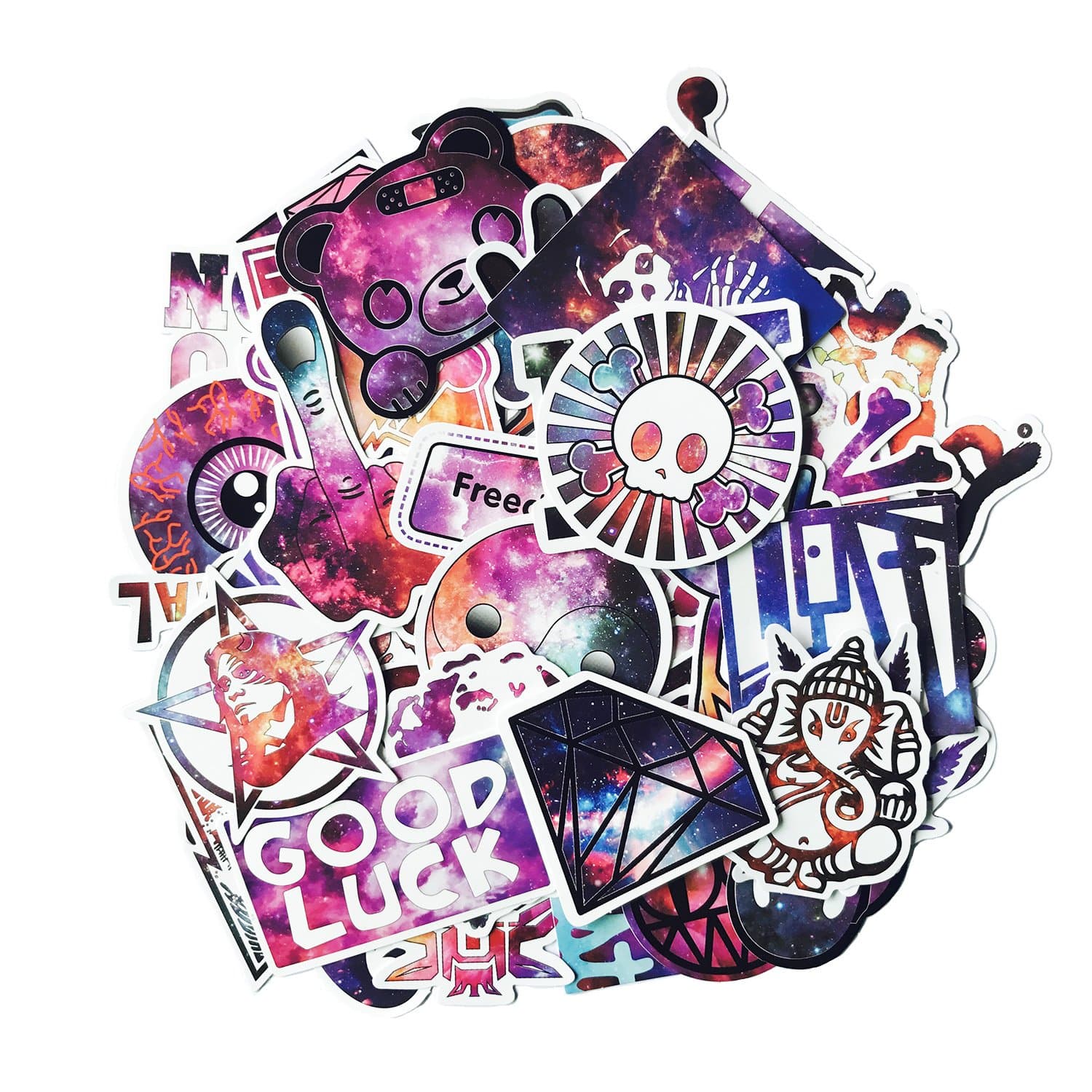 Cool Starry Sky Sticker Pack [50 Pcs],Graffiti Sticker Decals Vinyls for Laptop,Cars,Motorcycle,Bicycle,Skateboard Luggage,Bumper Stickers Hippie Decals bomb Waterproof …