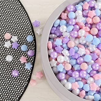GOGOSO Star Ball Pit Balls Pack of 100 for Toddlers - BPA&Phthalate Free Non-Toxic Soft Plastic Balls for 1 2 3 4 5 Years Baby Kids Birthday Pool Tent Unicorn Mermaid Party