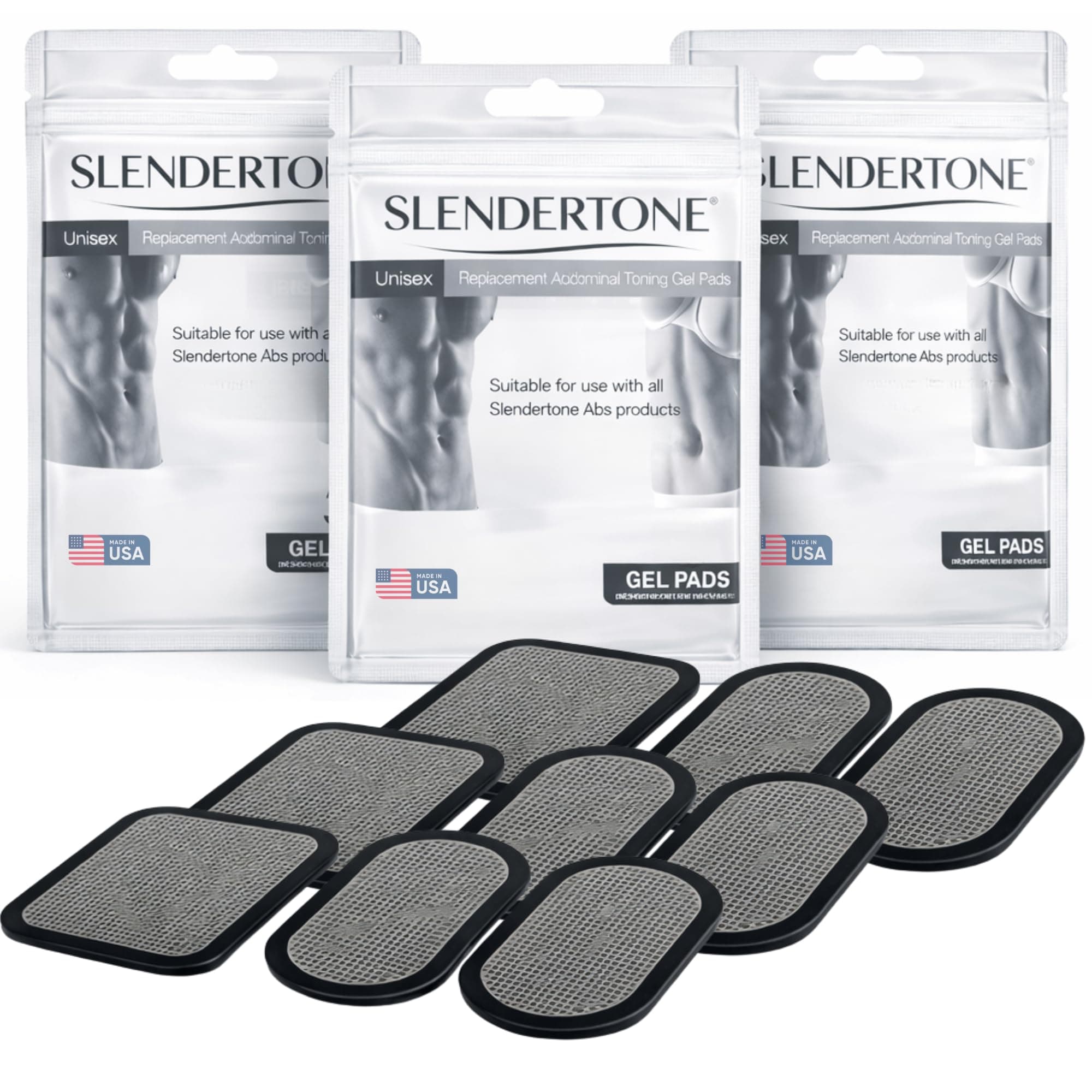 Genuine Replacement Gel Pads – Triple Pack | Hydrogel | Even Pulse Distribution | Biocompatible & Skin-Safe | Compatible with All Slendertone Ab Belts