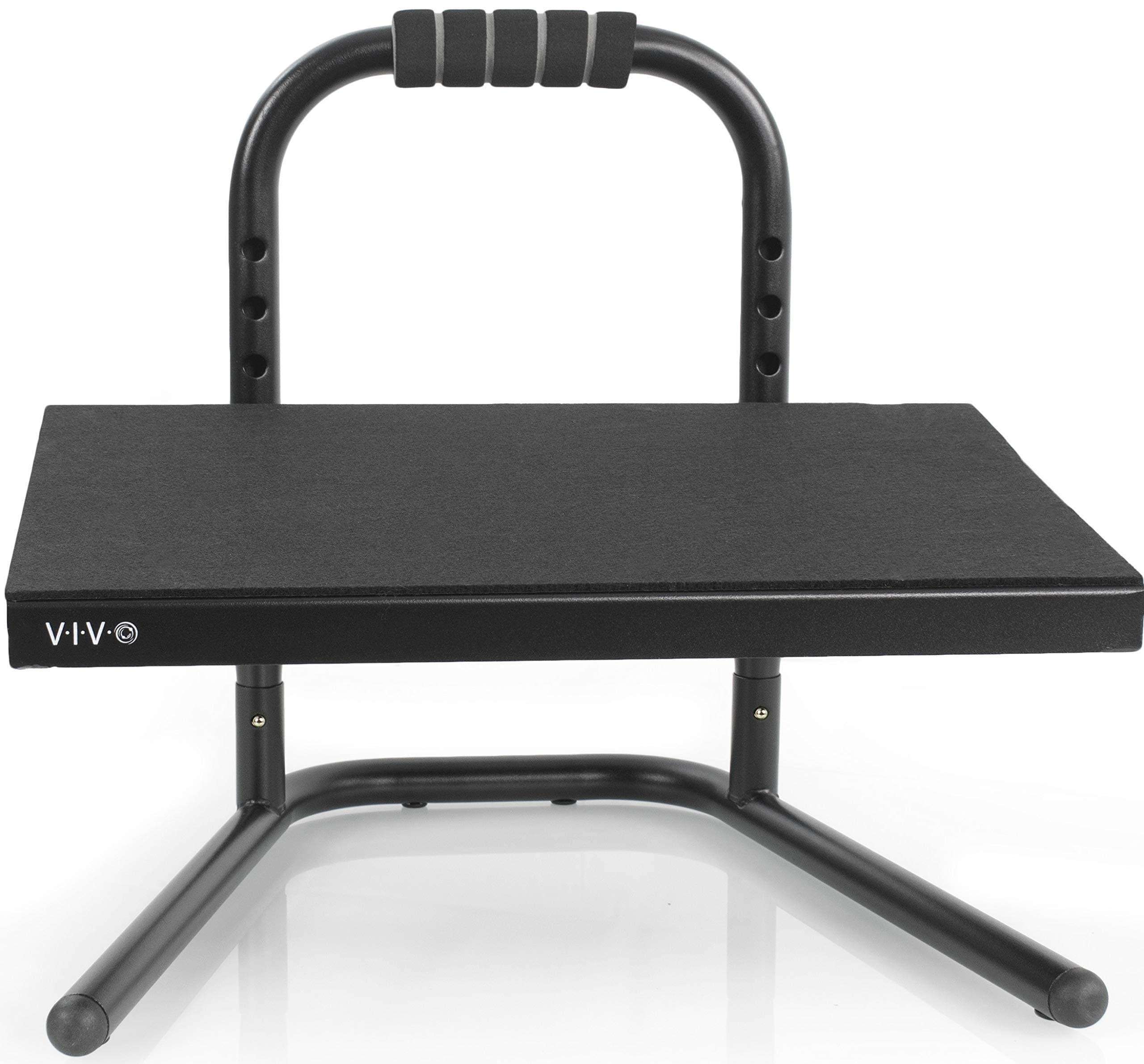 Ergonomic Height Adjustable Foot Rest Relief Platform, Elevated Stool for Comfortable Sit to Stand Workstation, Non-Slip Surface, Portable, Home Office Classroom Use, Black, STAND-FT01
