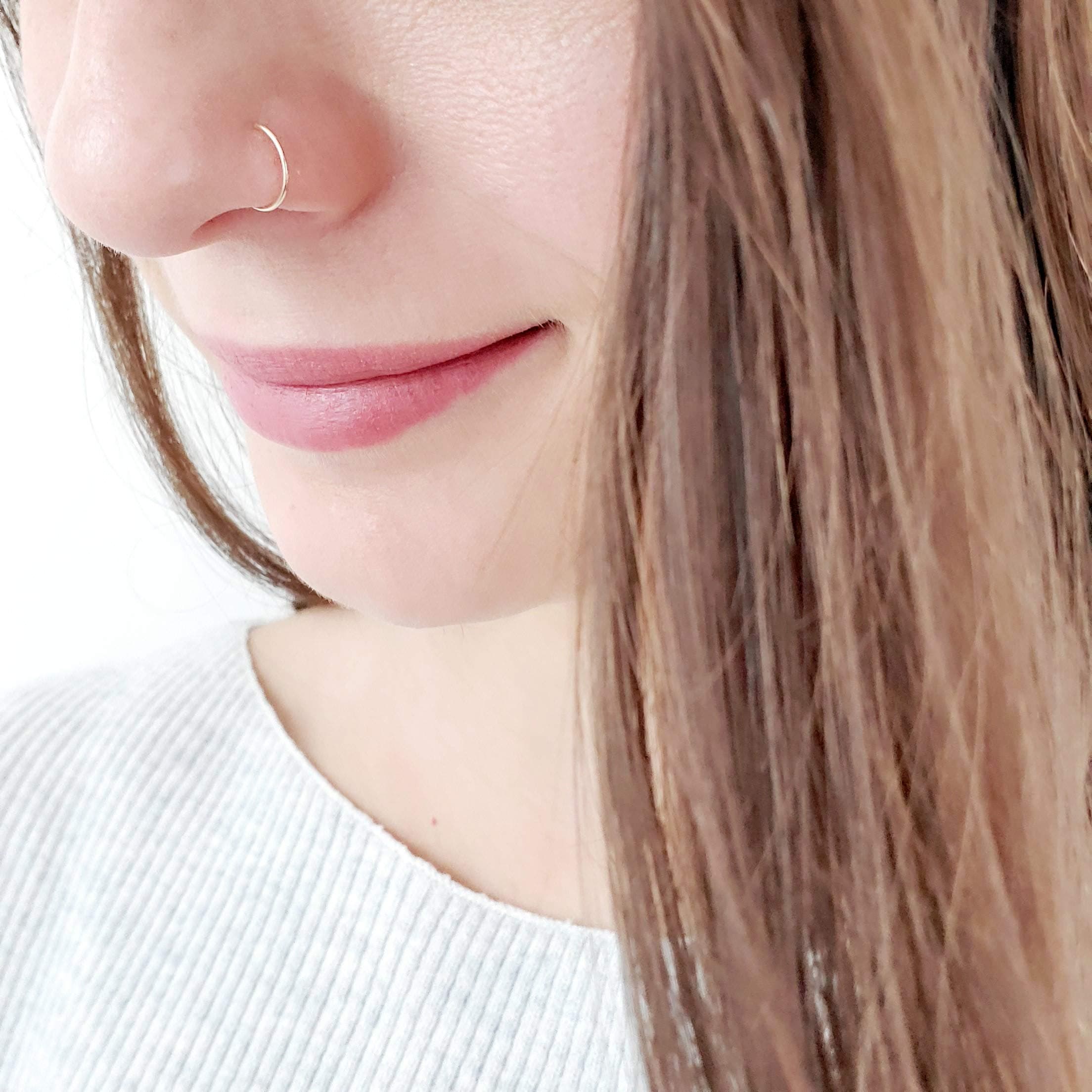 Solid 10k Gold 7mm Nose Ring All Gauges Available