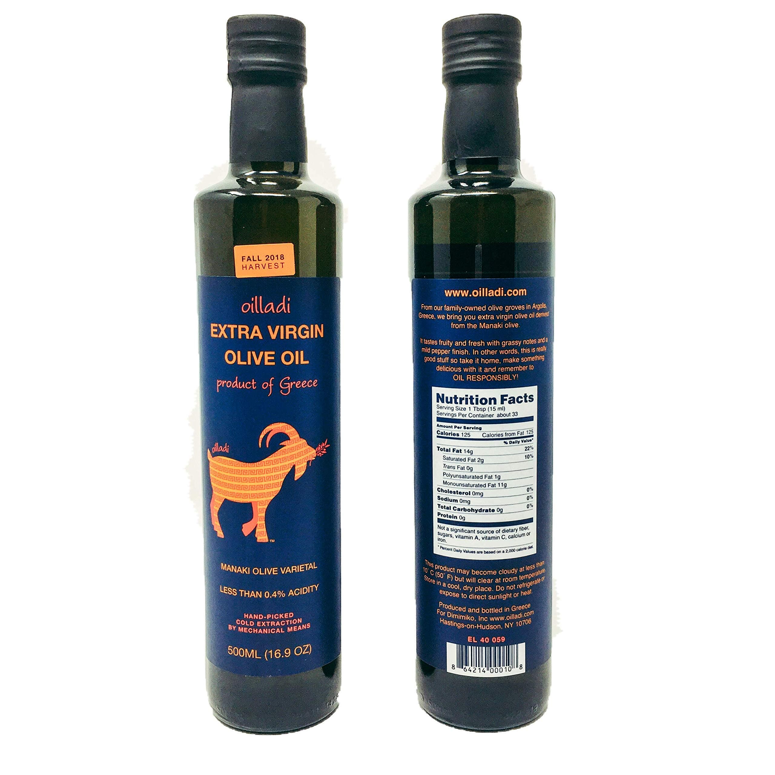 Extra Virgin Olive Oil, Cold Extraction, Low Acidity, Mono-varietal, imported from Greece 500 ml