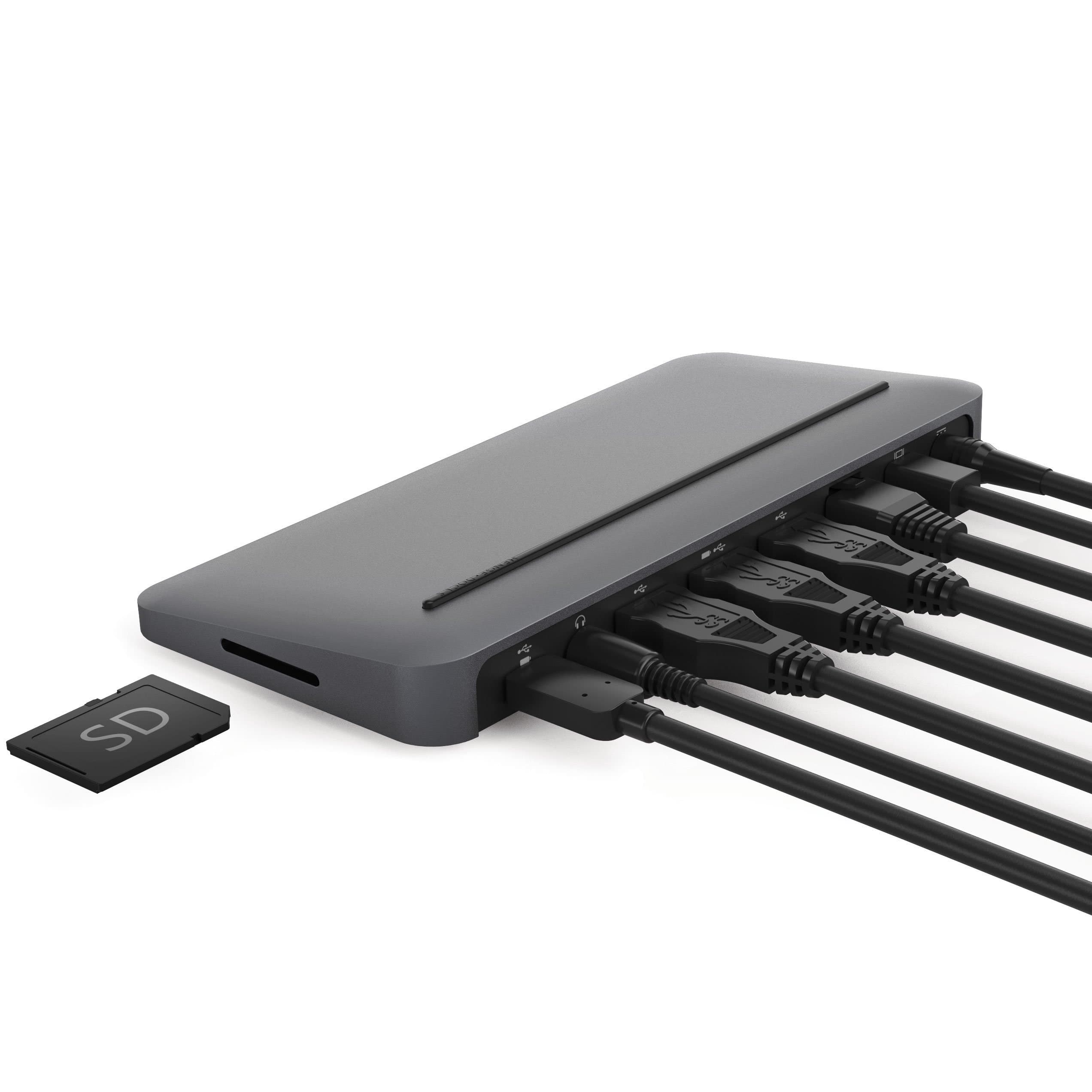 Stone - USB-C Multi-Port Desktop Hub for MacBook - Mini DisplayPort, Ethernet, Power Supply, 3 USB, SD Card, Headphone/Speaker Connections