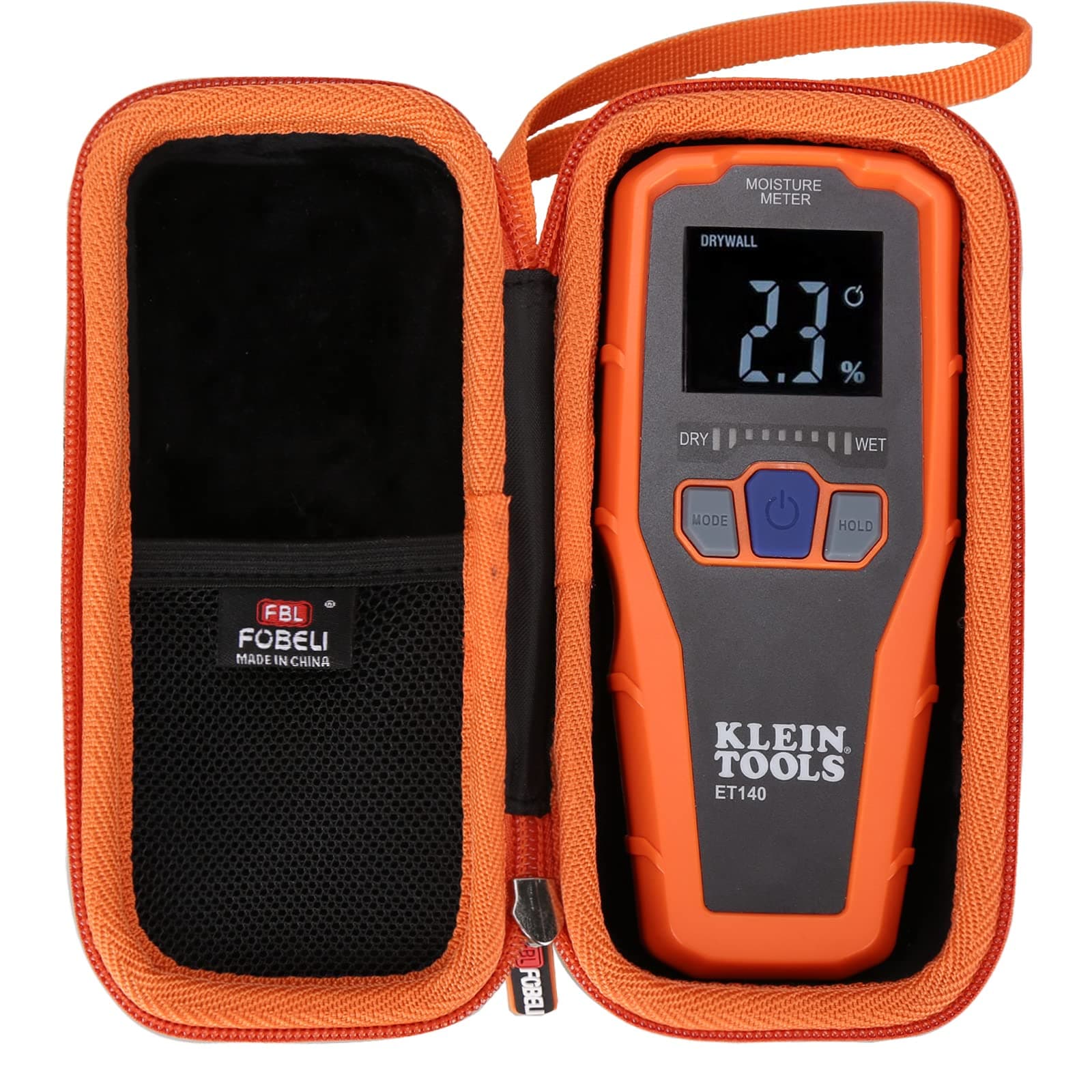 FBLFOBELI Hard Storage Portable Case for Klein Tools 80023P Tool Set, Home Inspector Tool Kit with Klein Tools ET140 Pinless Moisture Meter, EVA Protector Travel Carrying Case (Case Only)
