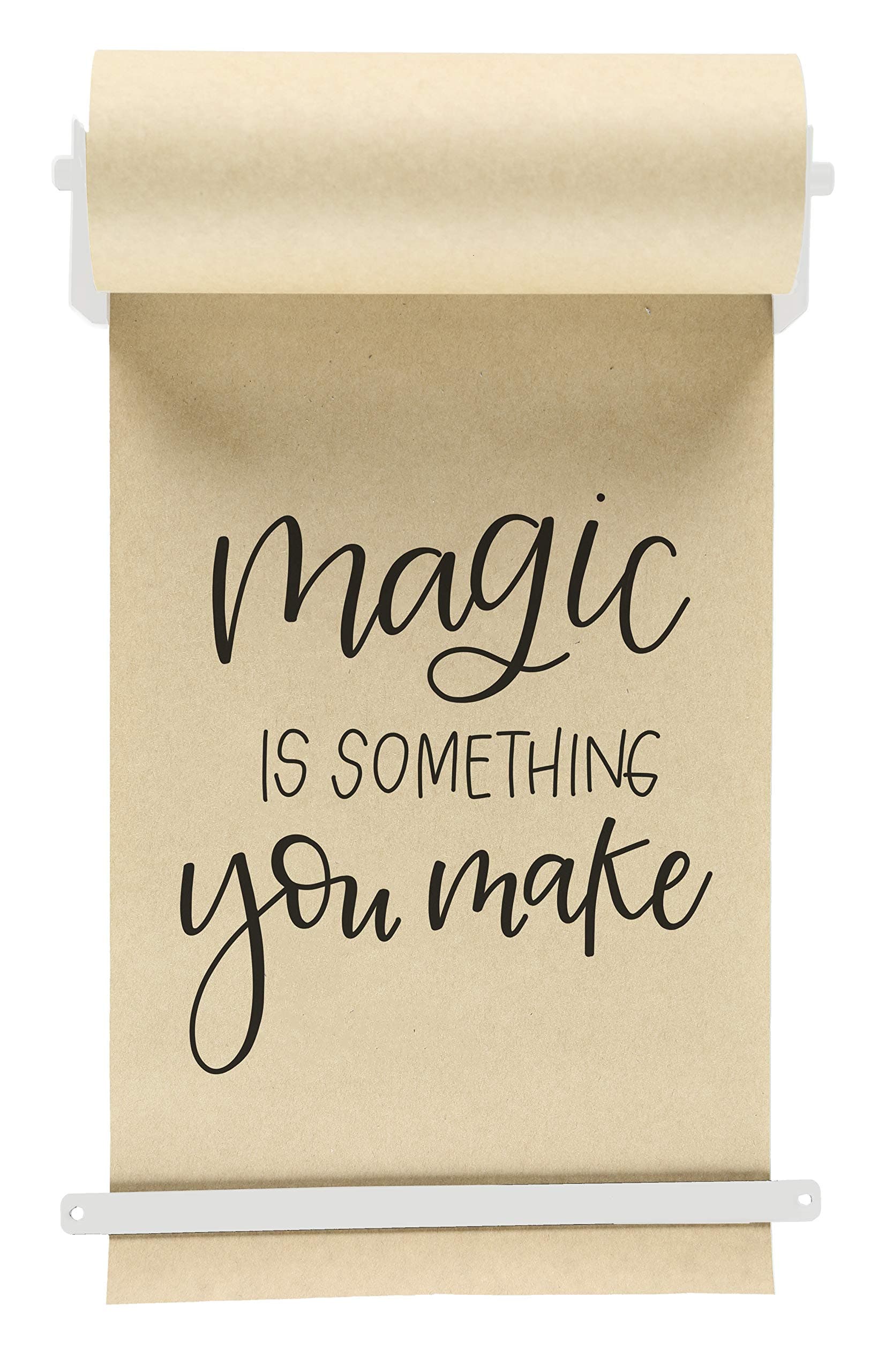 Roller Kraft Paper Roll Display - Wall Decor/Art Wall Mount - (1) Kraft Paper Roll Included (24 Inch, White)