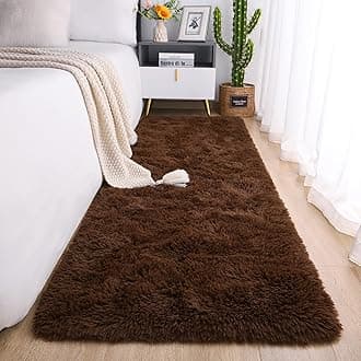 Chicrug Soft Runner Rug for Bedroom Living Room Plush Fluffy Rug 6 x 1.8 m, Shag Furry Runner Rug No Shedding for Nursery Kids Girls Room Home Decorative, Brown