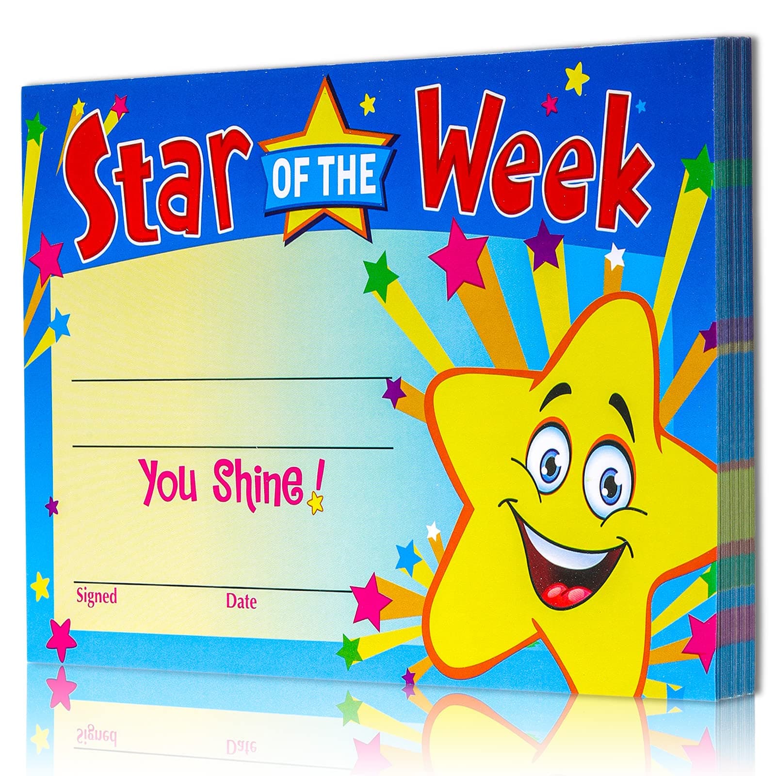 50 Pack Recognition Awards Star Student Certificates Student Awards Certificates Student Incentives for Children, Teachers and Students, Parents, End of Semester, Back to School, Home Study Supplies