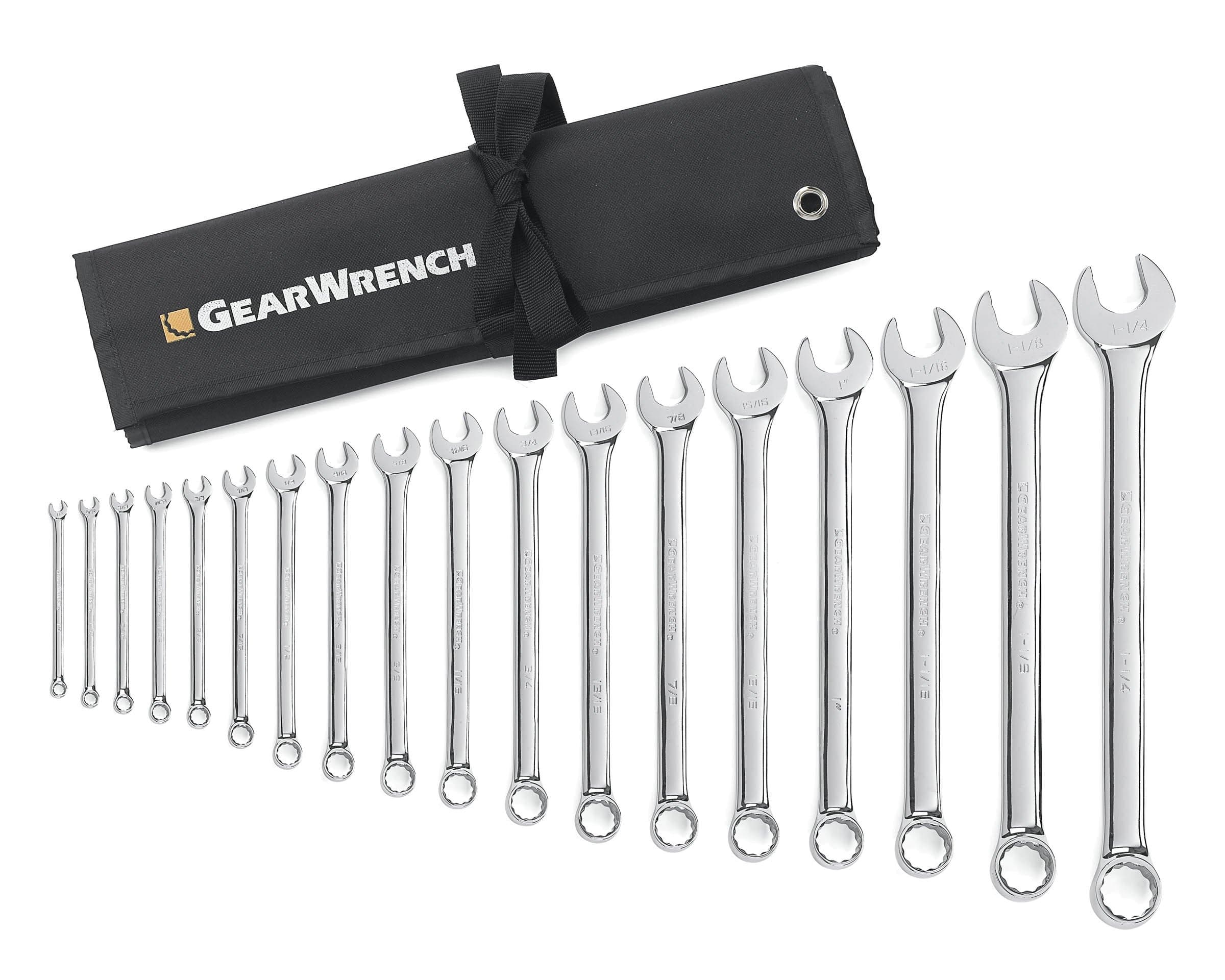 18 Pc. 12 Pt. Combination Wrench Set, Long Pattern, SAE - 81917
