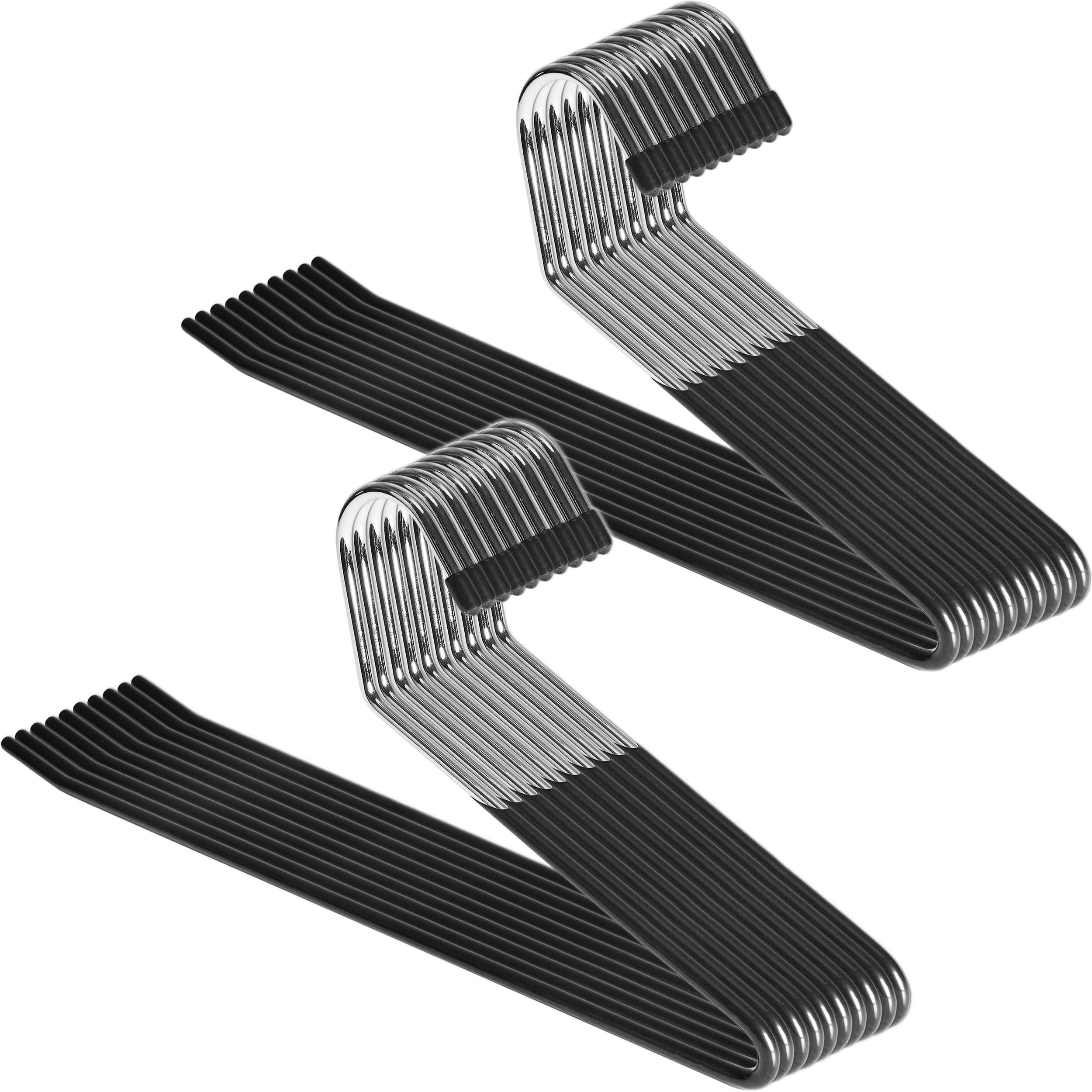 Zober Strong and Durable Space Saving Open Ended Pant Hanger, Anti-Rust Chrome Metal Slack Jean Trousers Hangers with Non-Slip Rubber Coating, Pack of 20