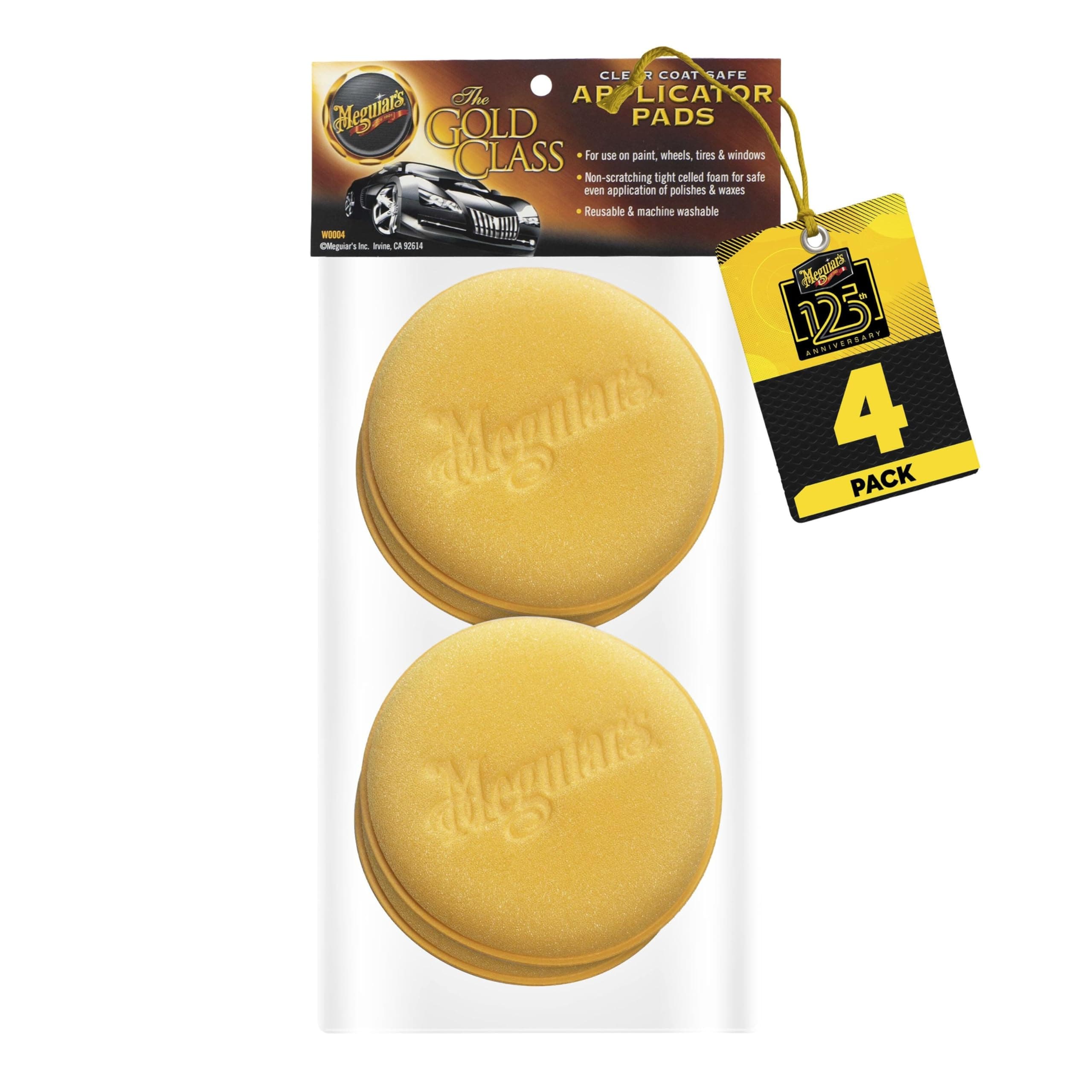 Meguiar's Foam Applicator Pad 4 Pad (Car Polish/Wax applicator) Durable & Washable