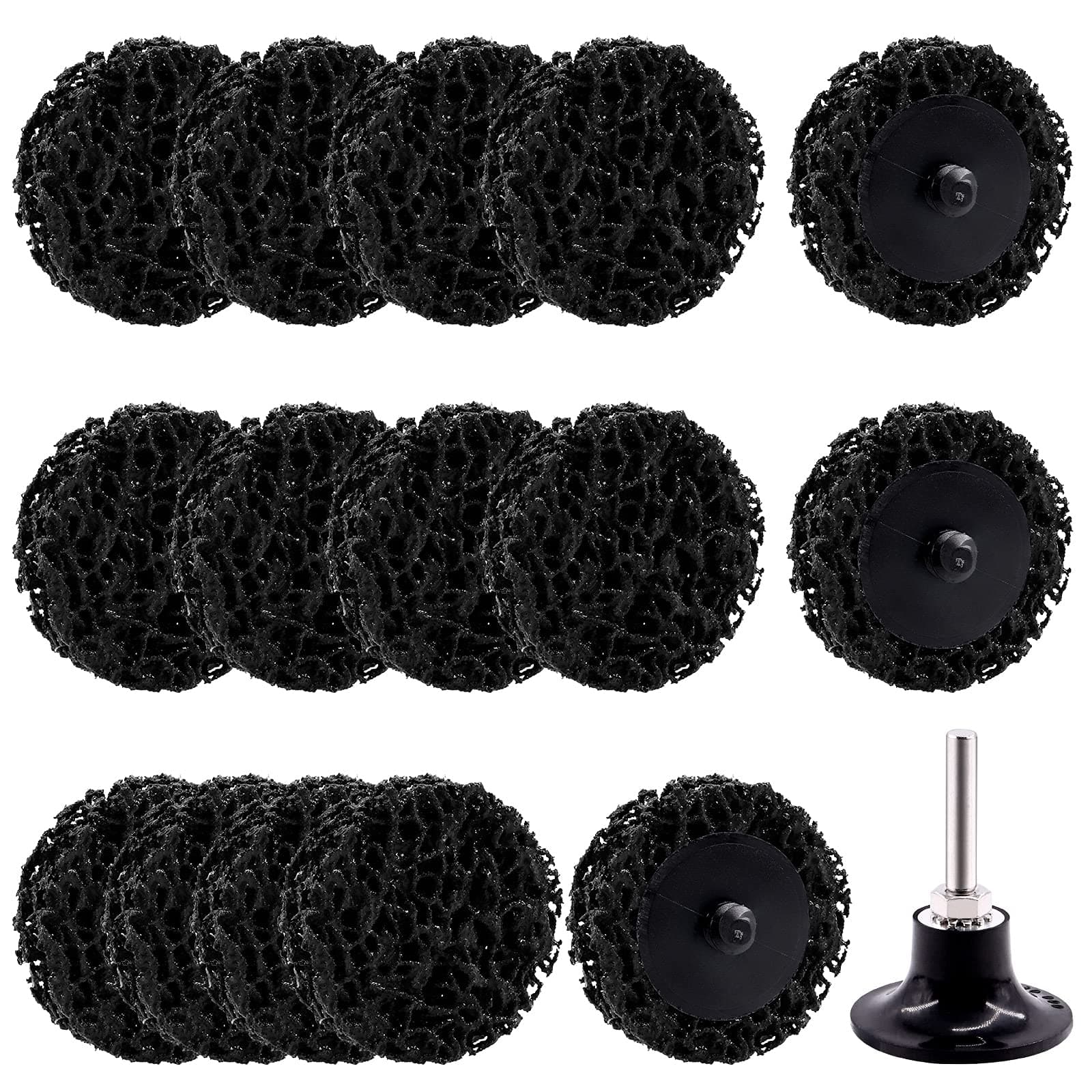 Wokape 15 Pack 2" Black Strip Discs Stripping Wheel, Quick Change Ploy Strip Grinding Discs for Remove Paint, Rust and Angle Grinder Clean (4-1/2" x 7/8")