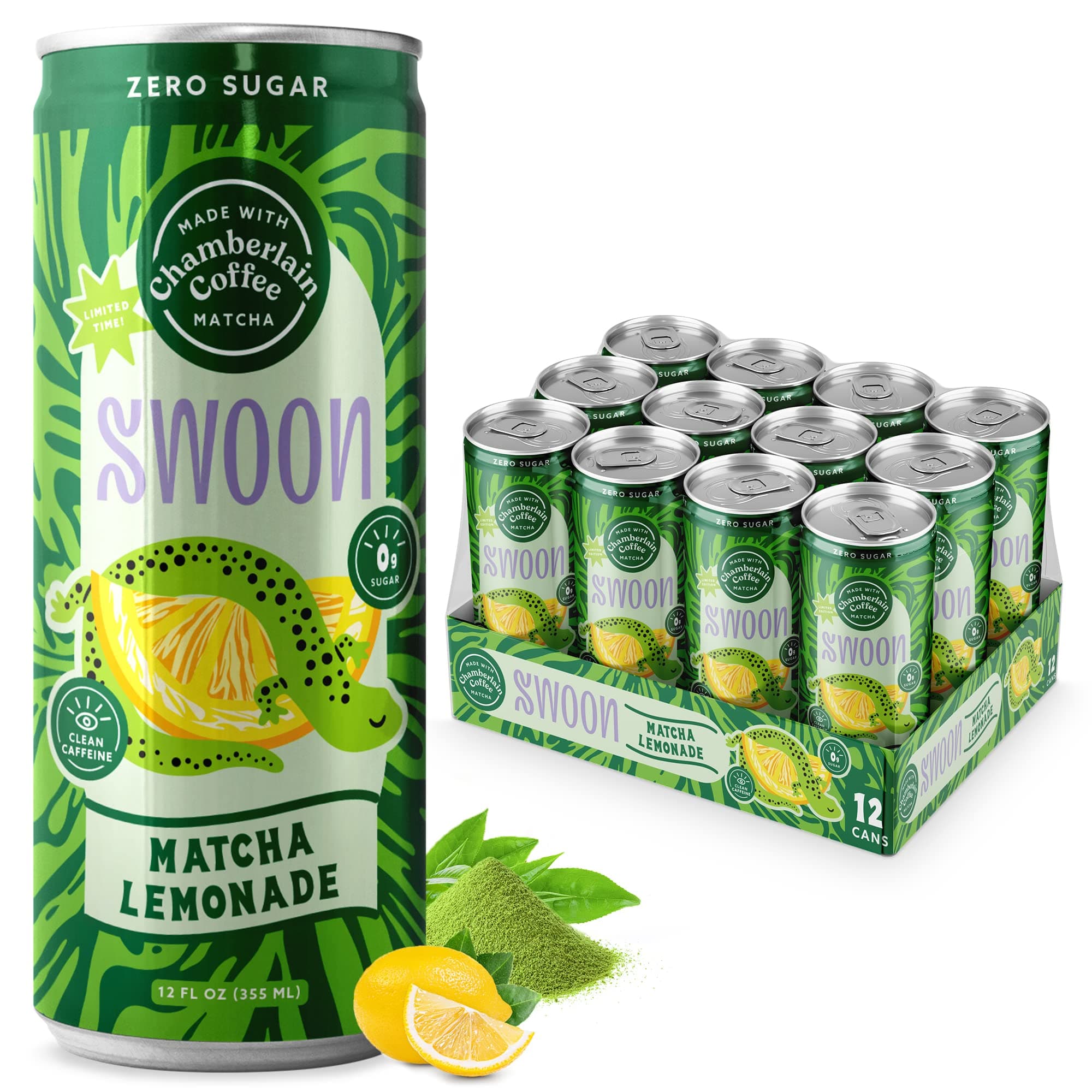 Swoon Zero Sugar Matcha Lemonade - 12 Fl Oz (Pack of 12)