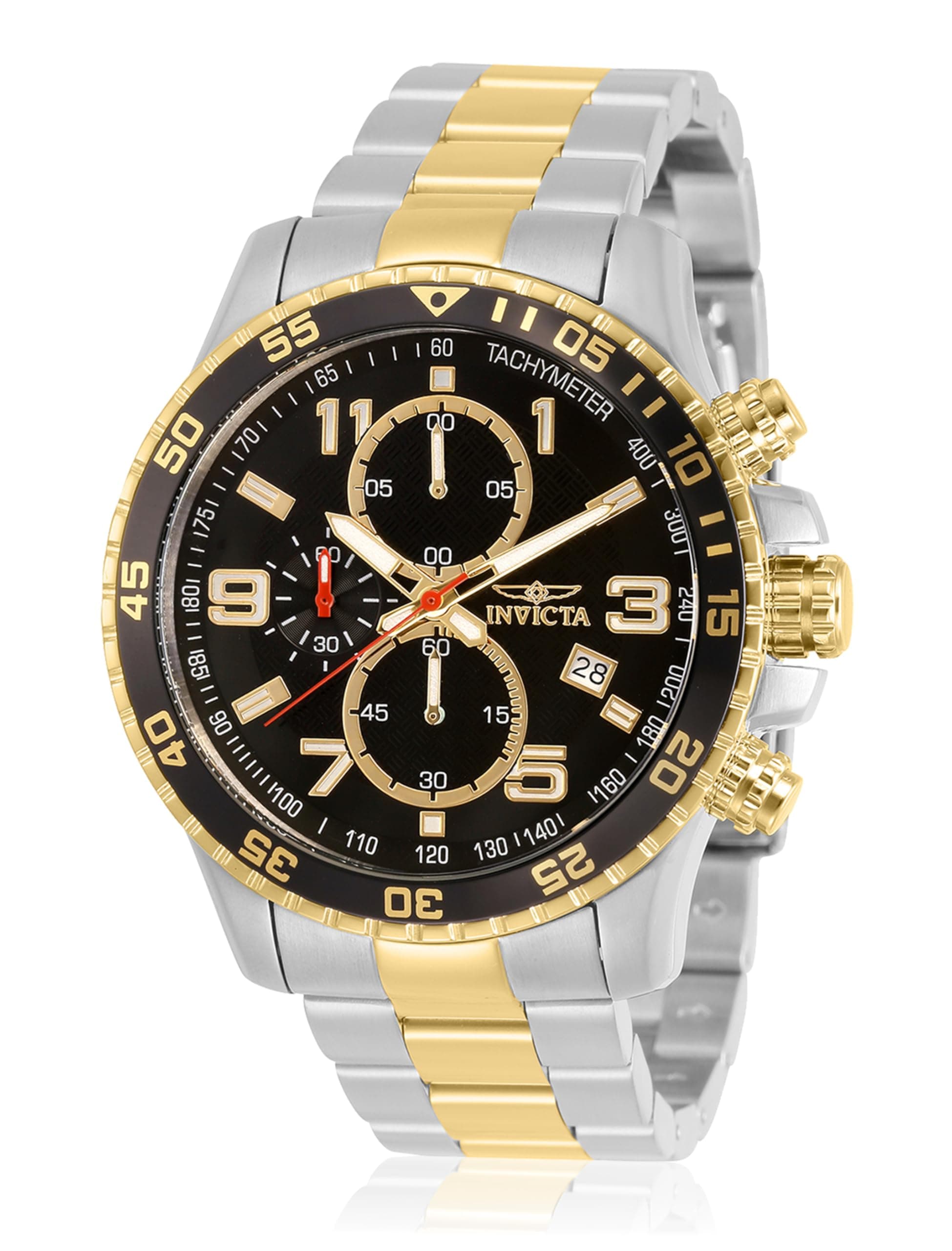 Men's Specialty Chronograph Textured Dial Stainless Steel Watch