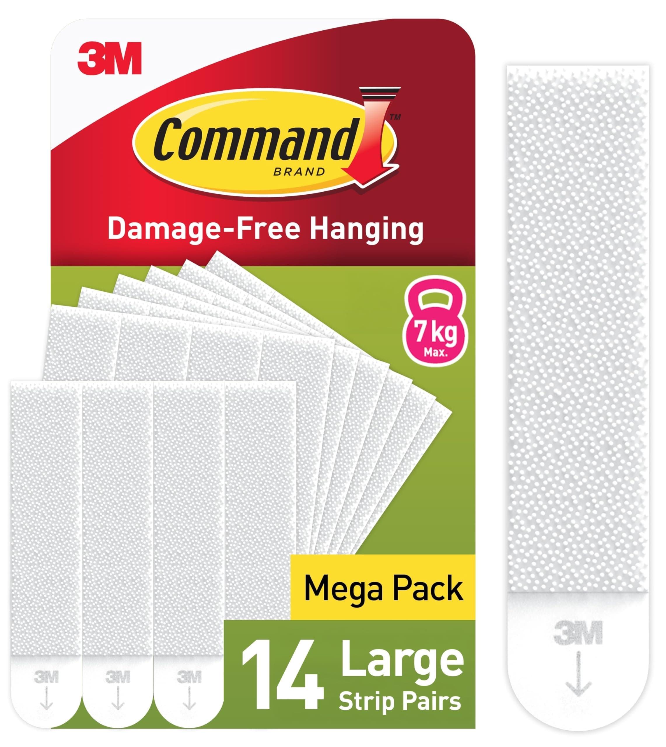 Command Picture Hanging Strips, Large, Value Pack - 14 Pairs (28 Strips) - for Pictures, Frames, Mirrors, Wall décor - Damage Free Hanging