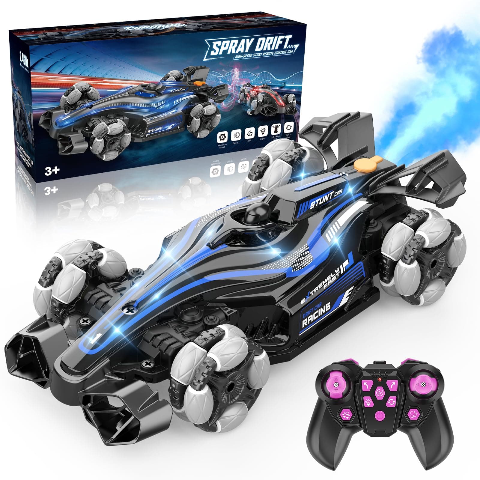 RC Drift Car, Remote Control Car for Boys 4-7 8-12 Fast 2.4Ghz 1:14 Scale High Speed RC Race Car Boy Toys Age 6-8 8-10 Cool Birthday Gifts for 5 6 7 8 9 10 Year Old Boys Blue