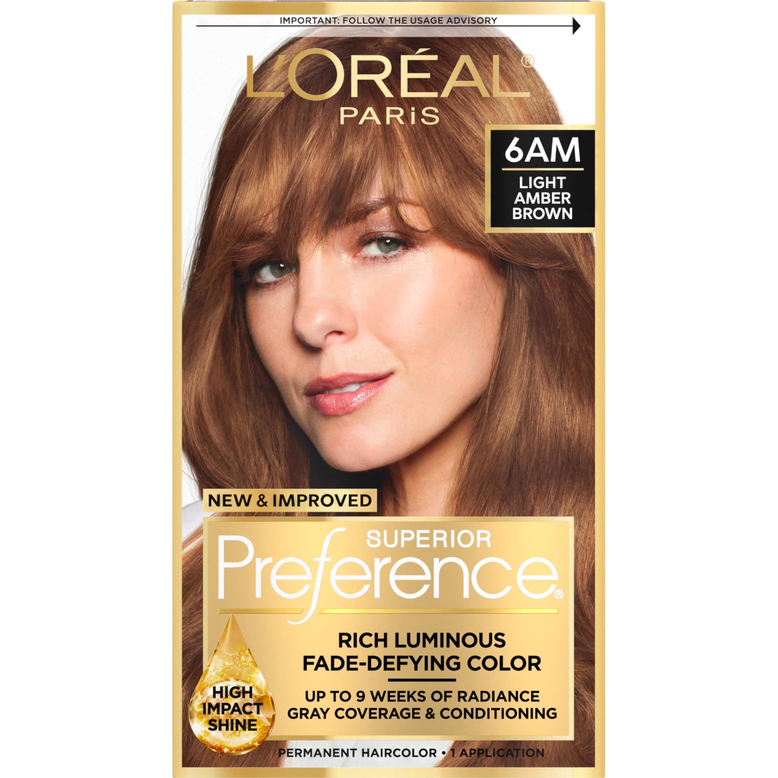 L'Oreal Preference Hair Color #6AM Light Amber Brown (Parallel import goods)