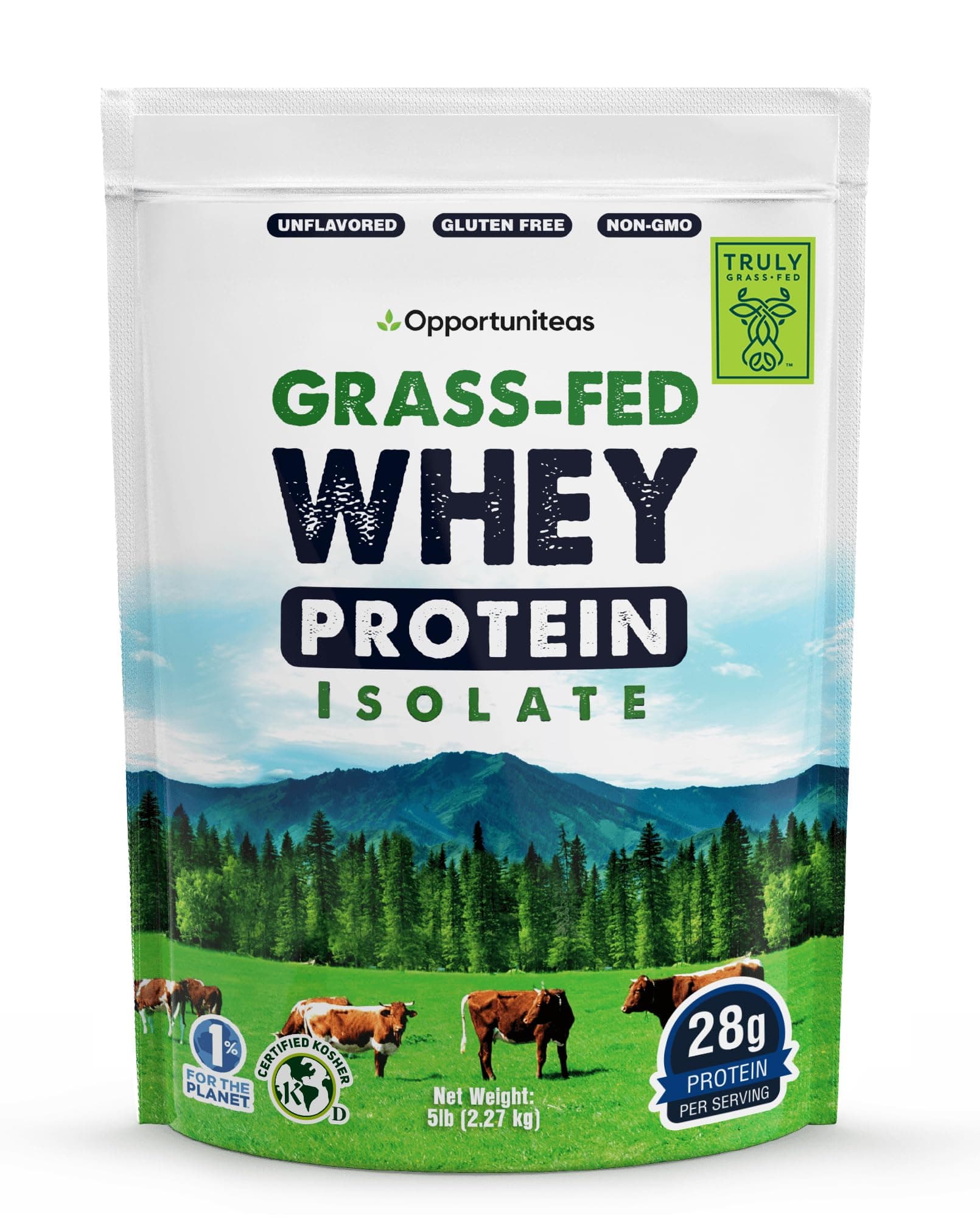 Grass Fed Whey Protein Powder Isolate - Unflavored - Low Carb Keto & Paleo Diet Friendly - Pure Grass-Fed Protein for Shakes, Smoothies, Drinks & Recipes- Non GMO & Gluten Free - 5 Pounds
