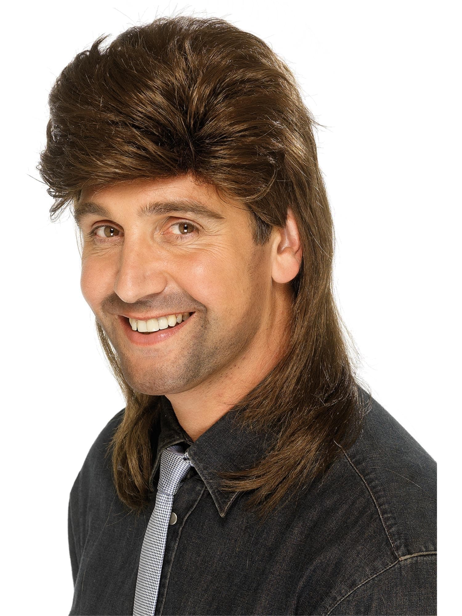 Smiffy's Smiffys Mullet Wig - Brown