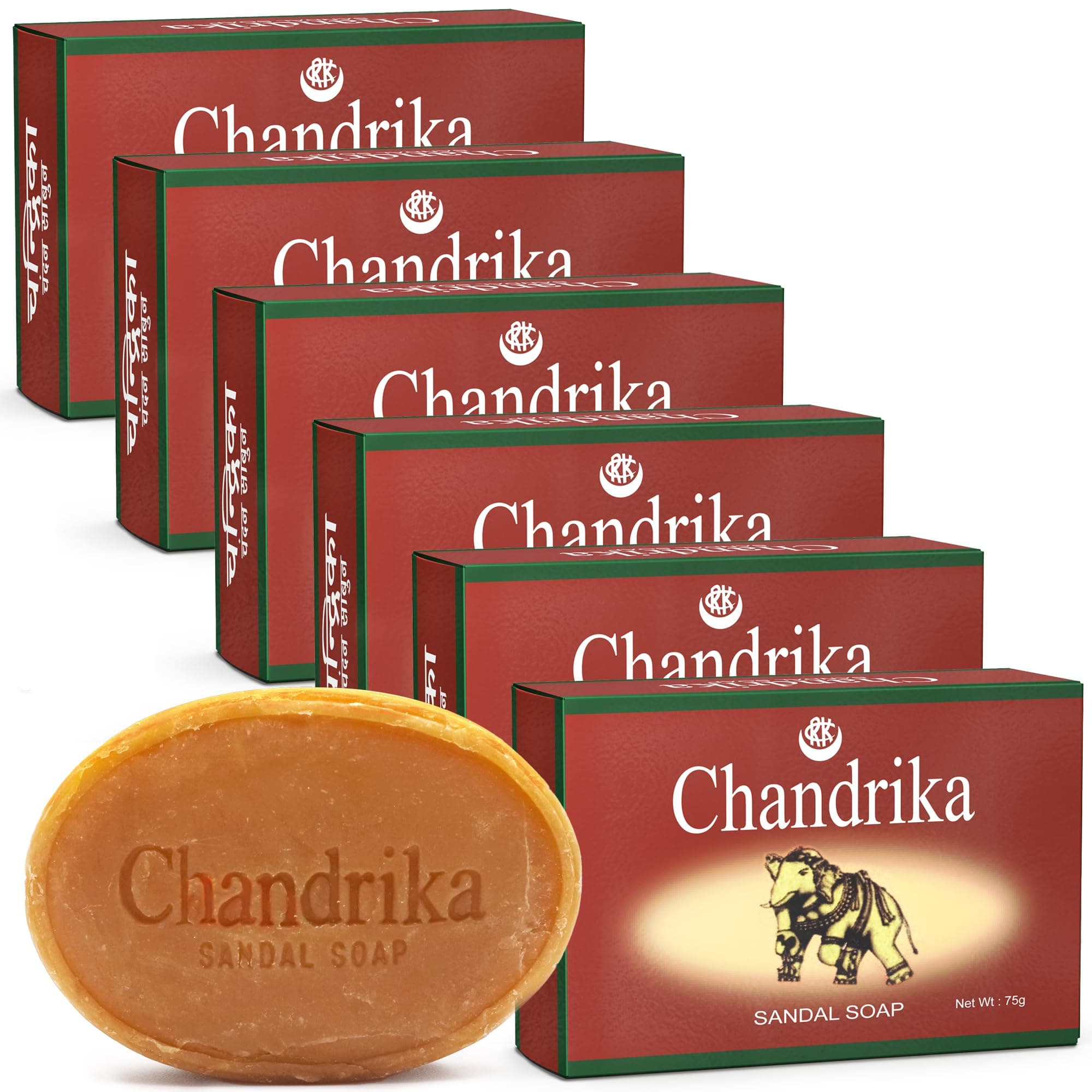 Chandrika Sandal Bar Soap, 75 Gram - 6 per case.