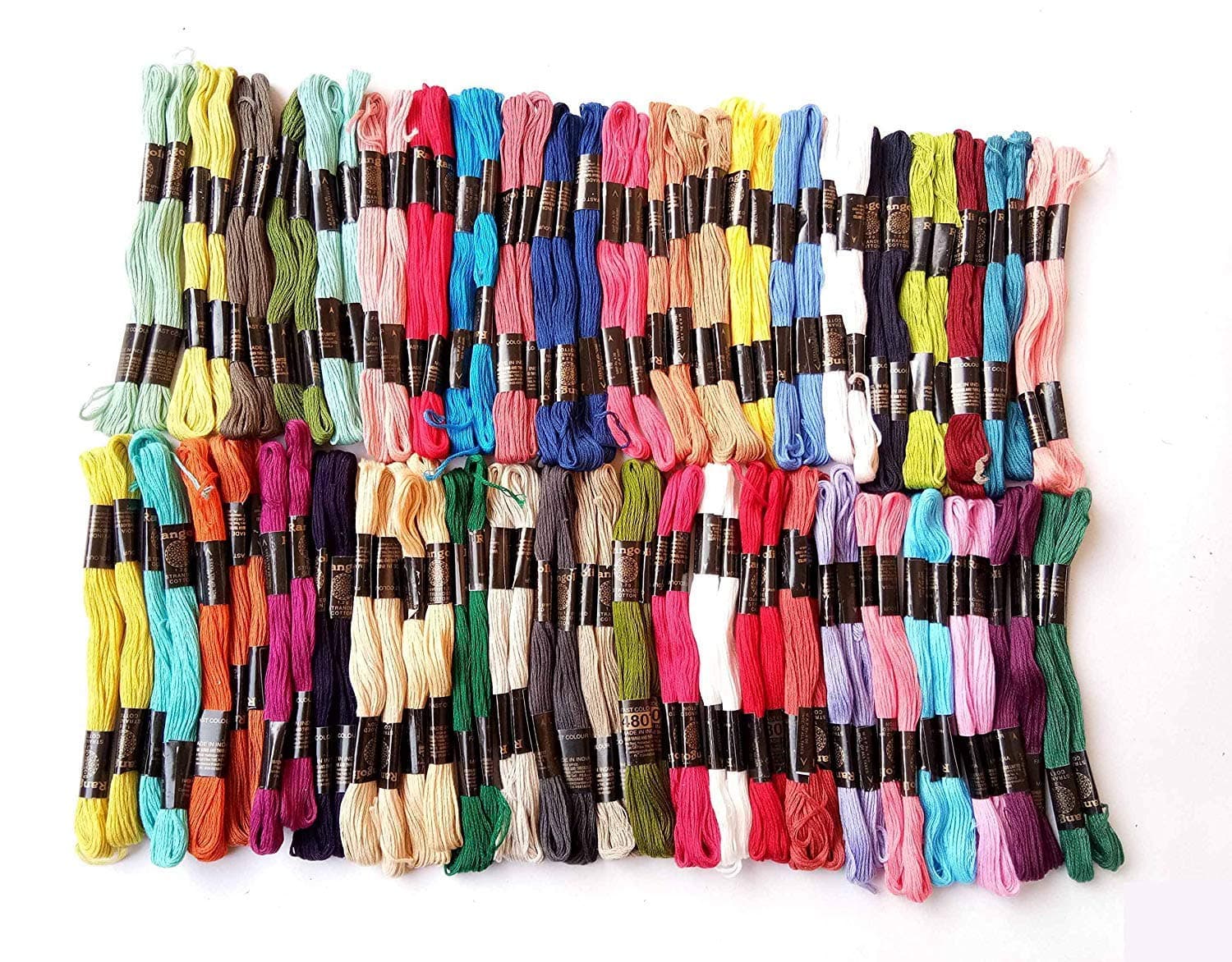 Hand Embroidered Cotton Thread Skeins Set For Craft & Projects (Multicolor, Pack Of 25), 100 Gram