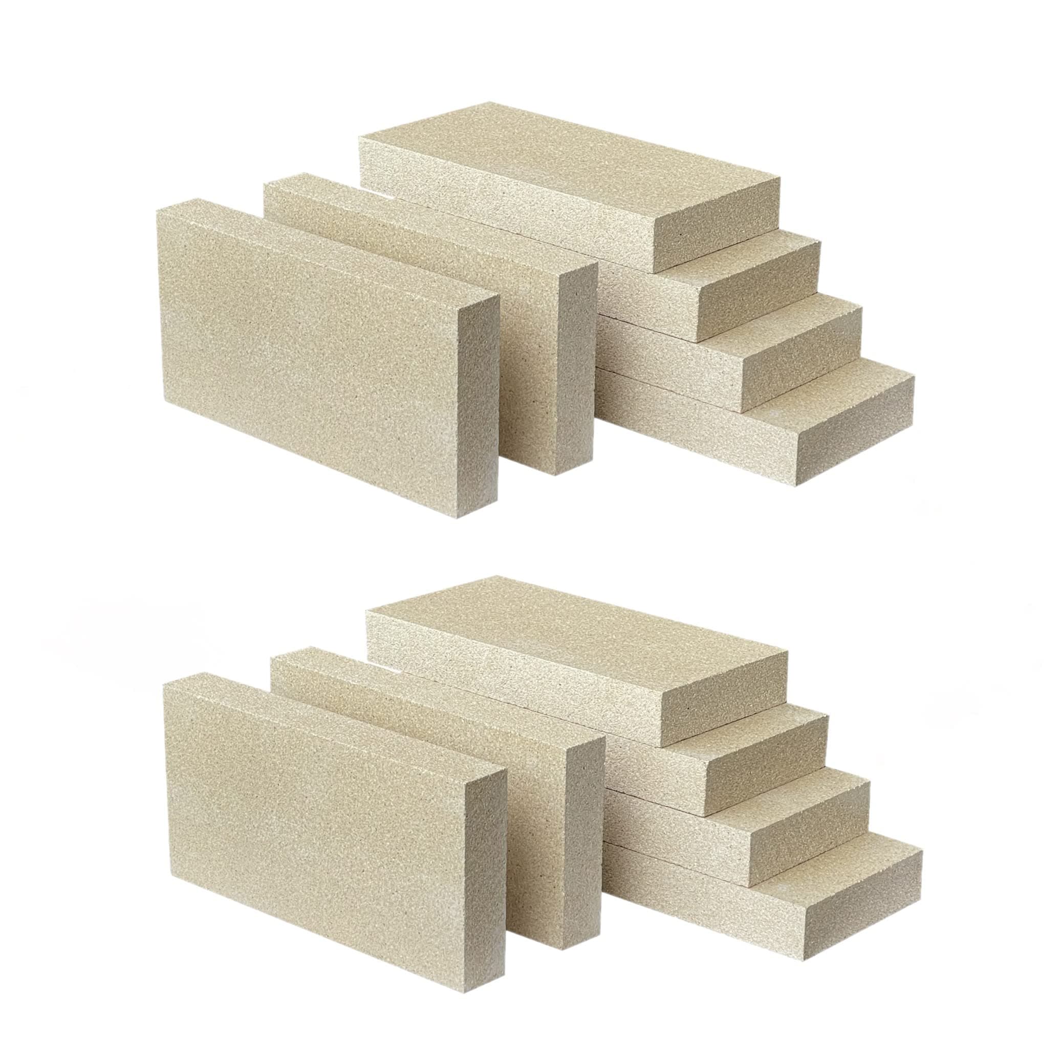 Woodstove Firebricks, Upgrade Fire Bricks Replacement for US Stove FBP6, Size 9" x 4-1/2" x 1-1/4", 12 Pack