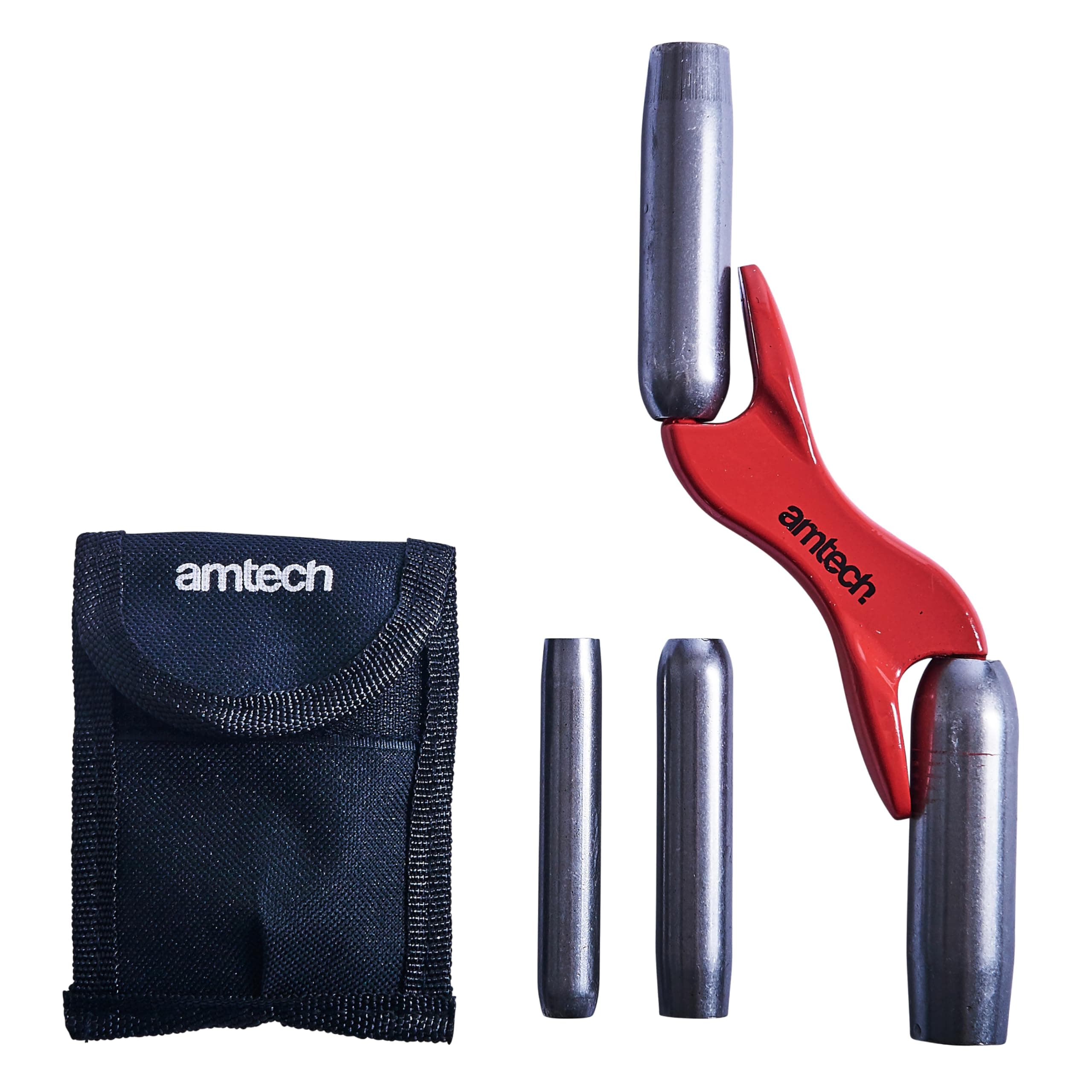 4-Size Interchangeable Brick Jointer Tool for Maintaining and Repairing Brickwork, Durable Cast Aluminium, Ergonomic Handle, Includes Nylon Storage Pouch (13mm, 16mm, 19mm, 22mm)